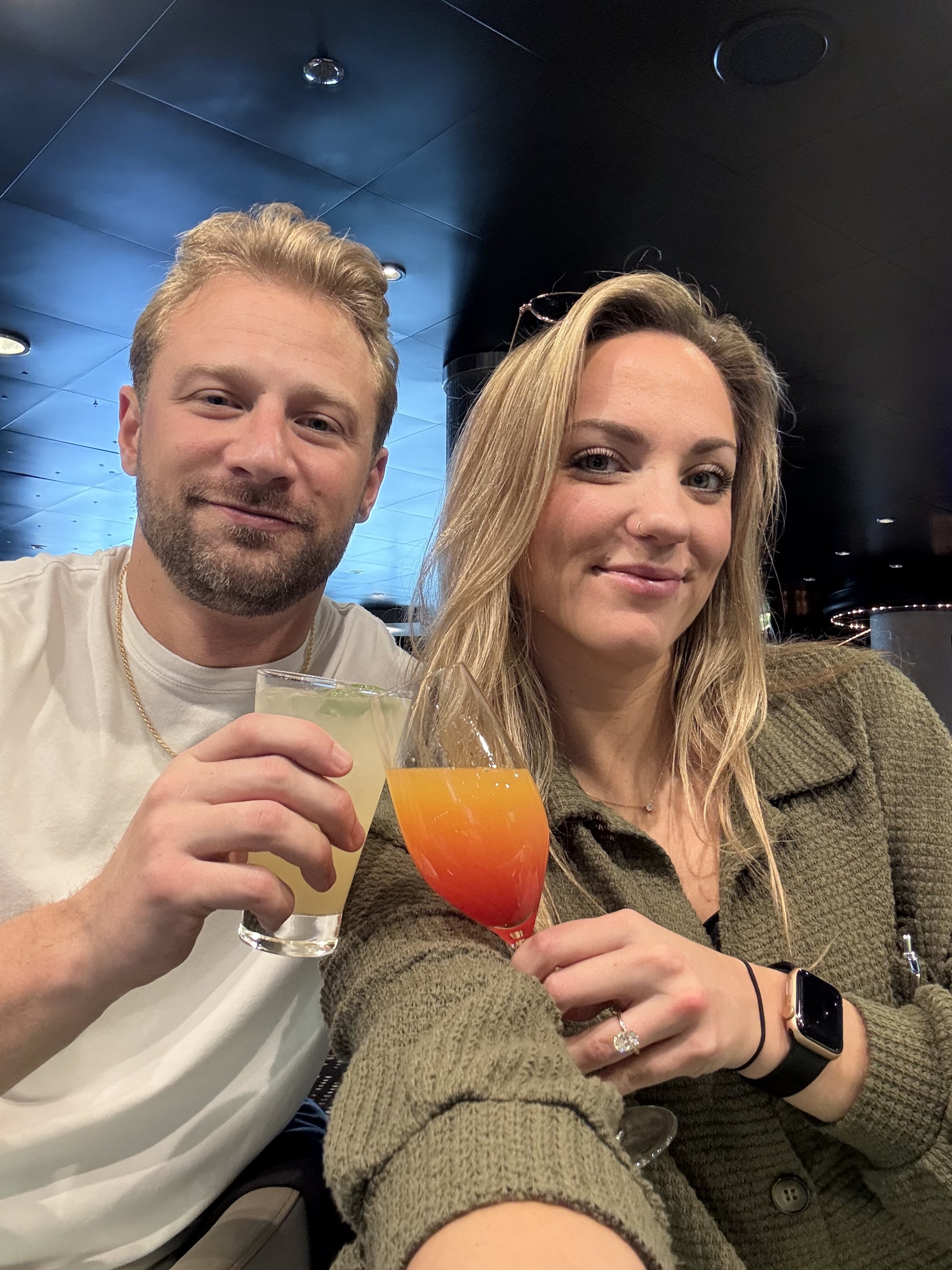 First drinks on the Norwegian Jewel - Seattle, WA
