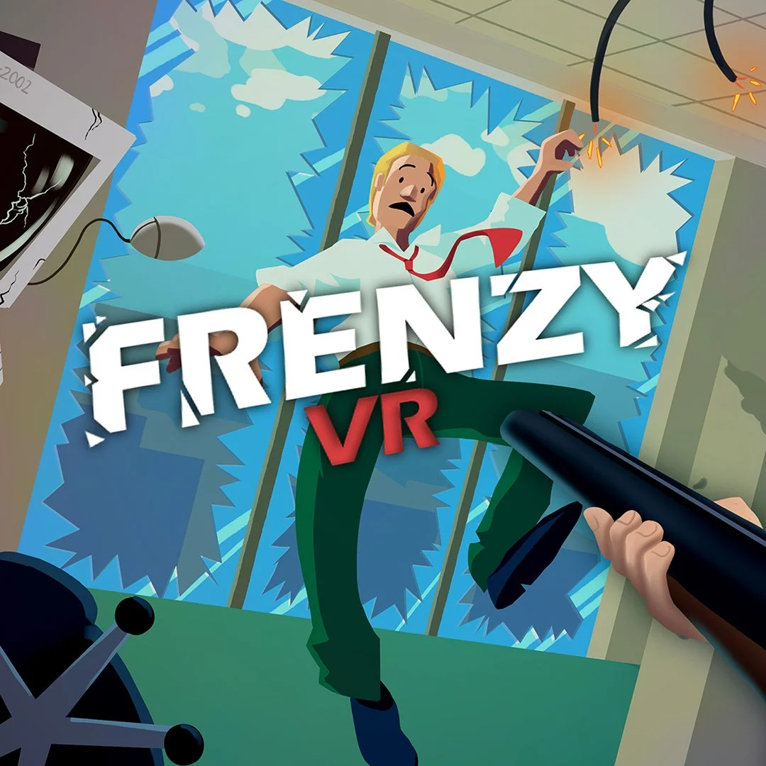Game logo for frenzy vr a sandbox fighting combat & shooting vr game