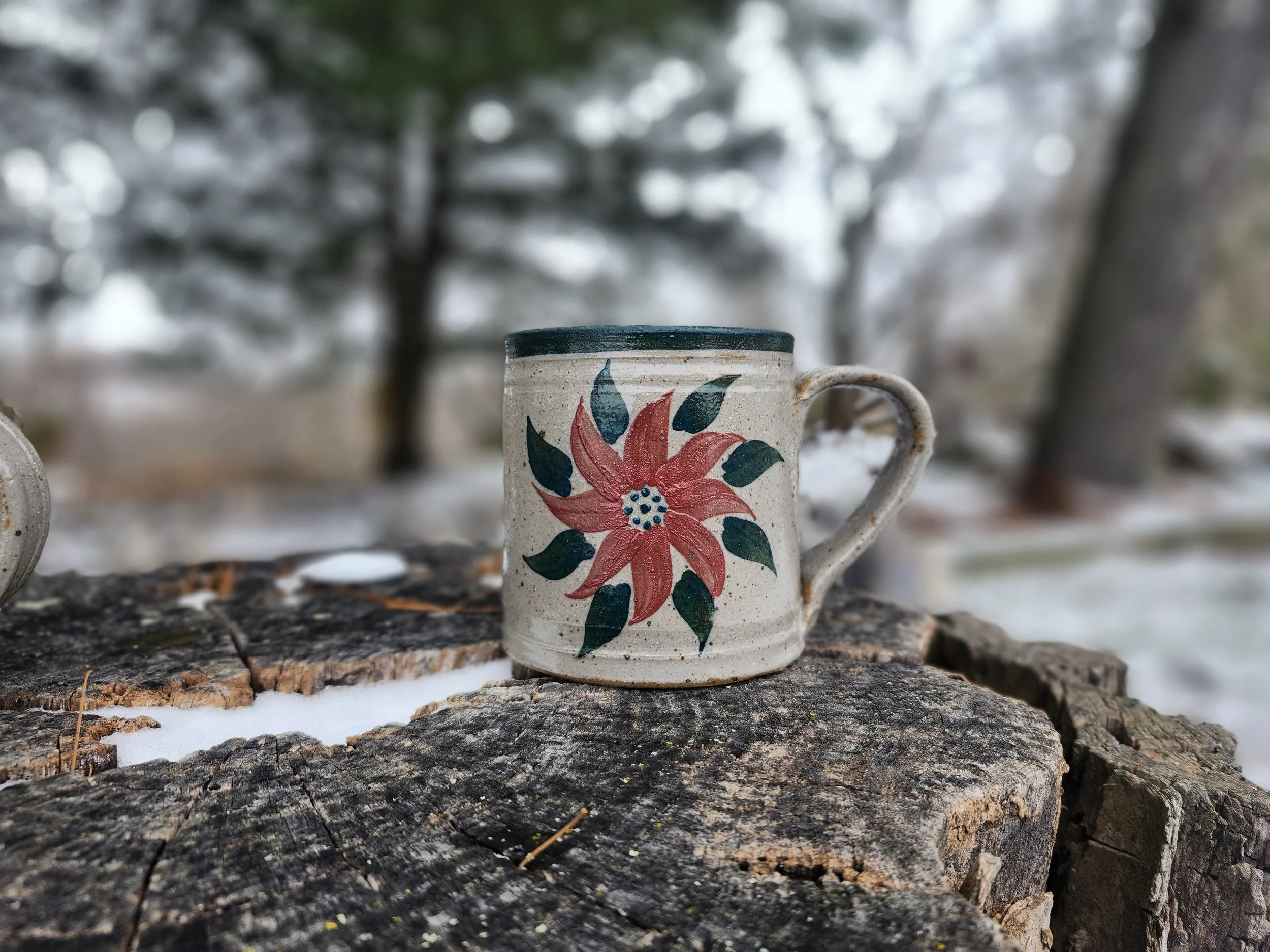 Poinsettia Mug (Vertical Style)