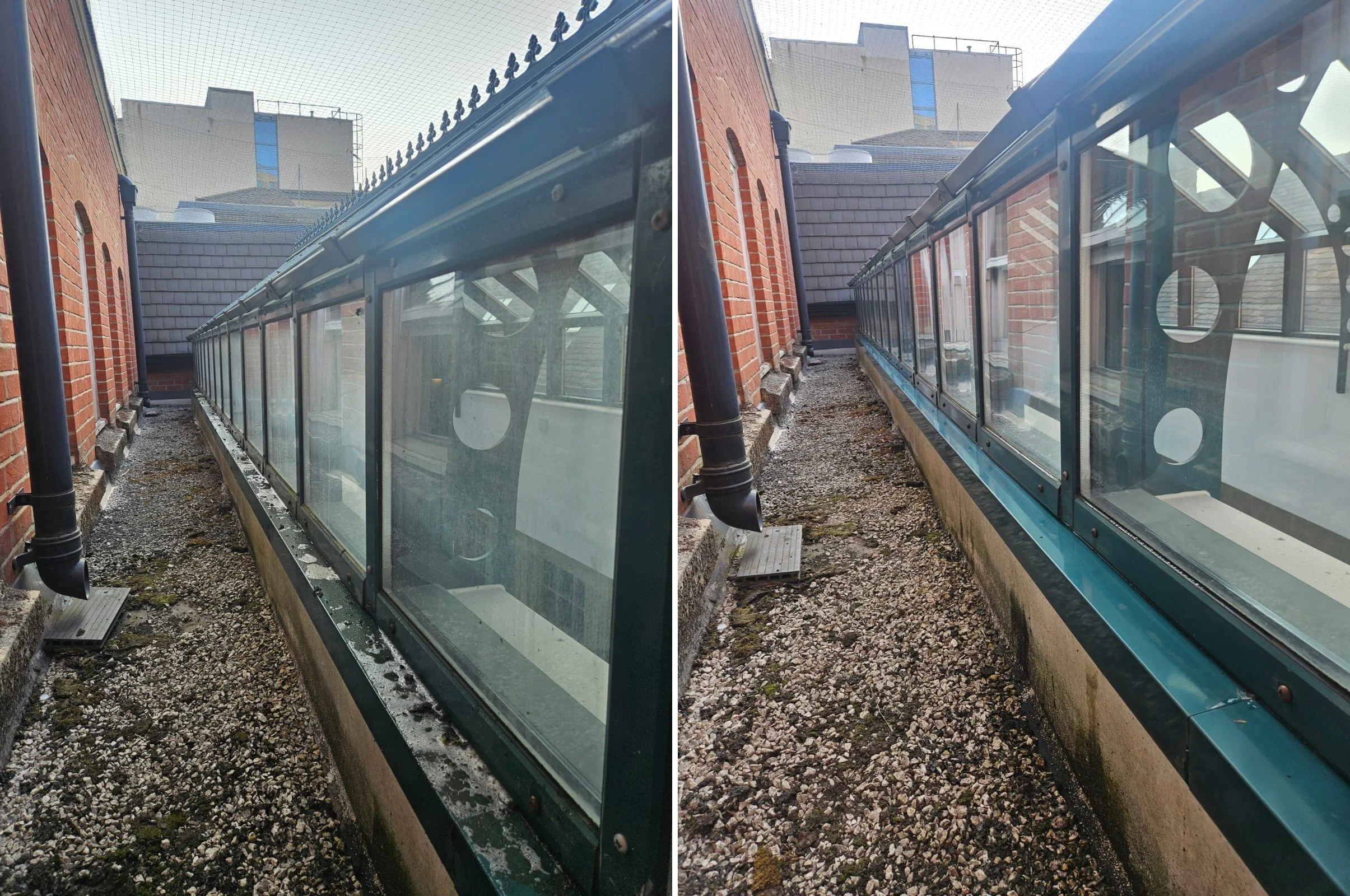 Atrium windows ledge cleaning - Queen Anne House