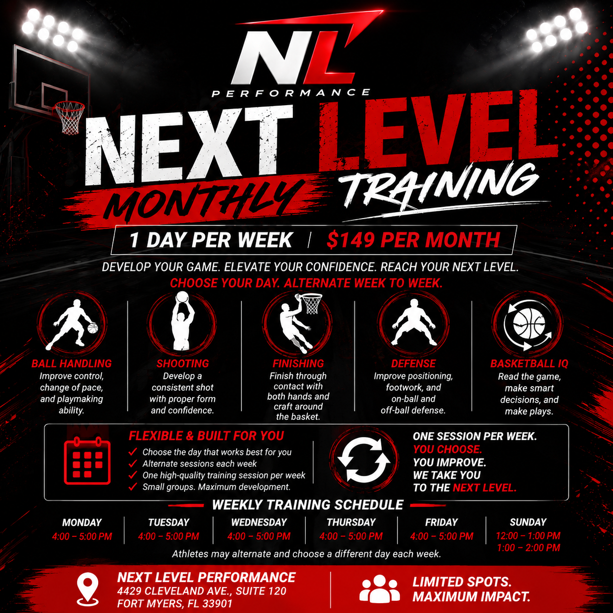 Next Level Monthly Group Basketball Training