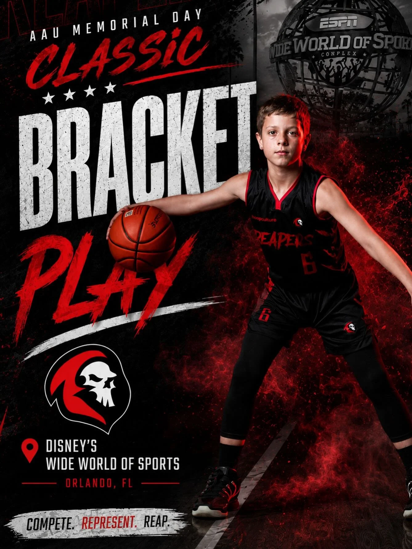 Bracket play starts today. 🏀🔥

The Florida Reapers are locked in and ready to compete at the AAU Memorial Day Classic at Disney&rsquo;s Wide World of Sports.

It&rsquo;s win or go home!

Compete. Represent. Reap.

#FloridaReapers #ReapersBasketball
