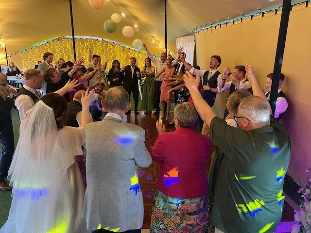 A busy dance floor for a wedding at the Sugar Beat Eating House in Norwich