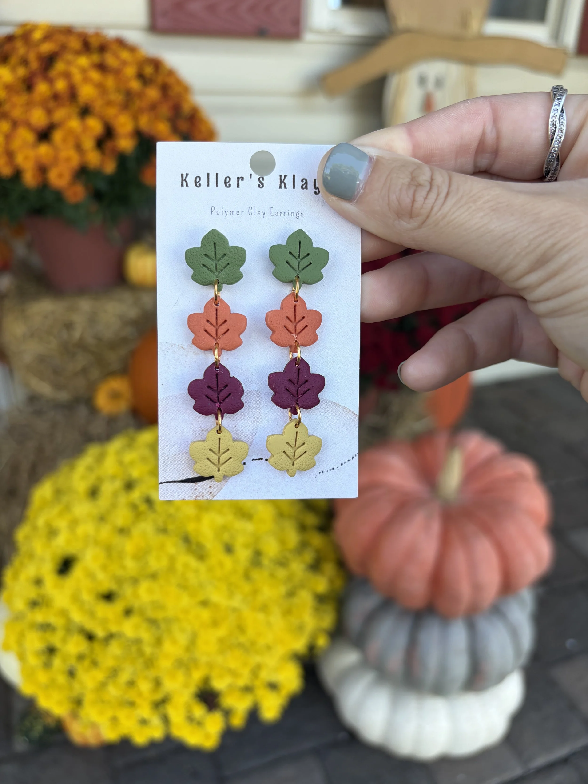 Multi-Color Leaf Dangle 1