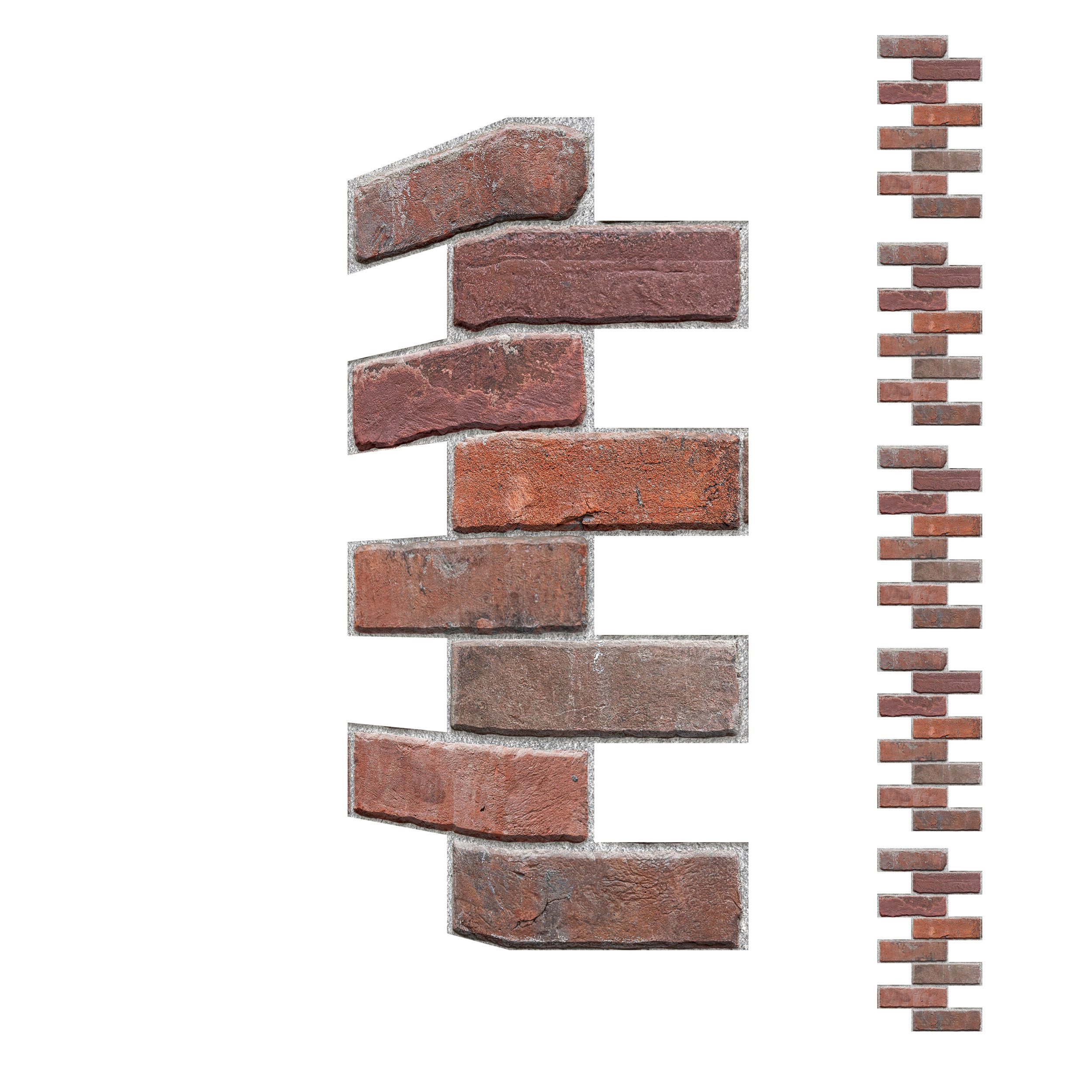 Kiln Fire Red Brick - Mitered Corner Panels - 6pc Set