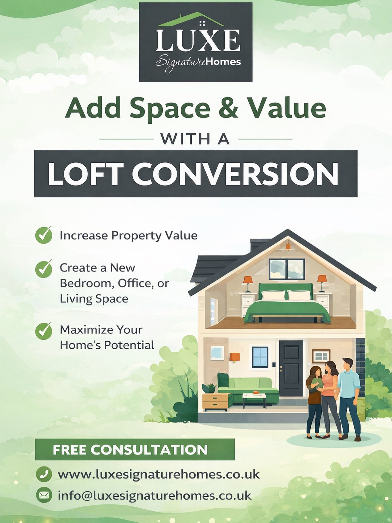 Transform your unused loft into a beautiful, functional living space ✨

Whether you&rsquo;re looking to add an extra bedroom, create a home office, or increase your property&rsquo;s value, a professionally designed loft conversion is one of the smart