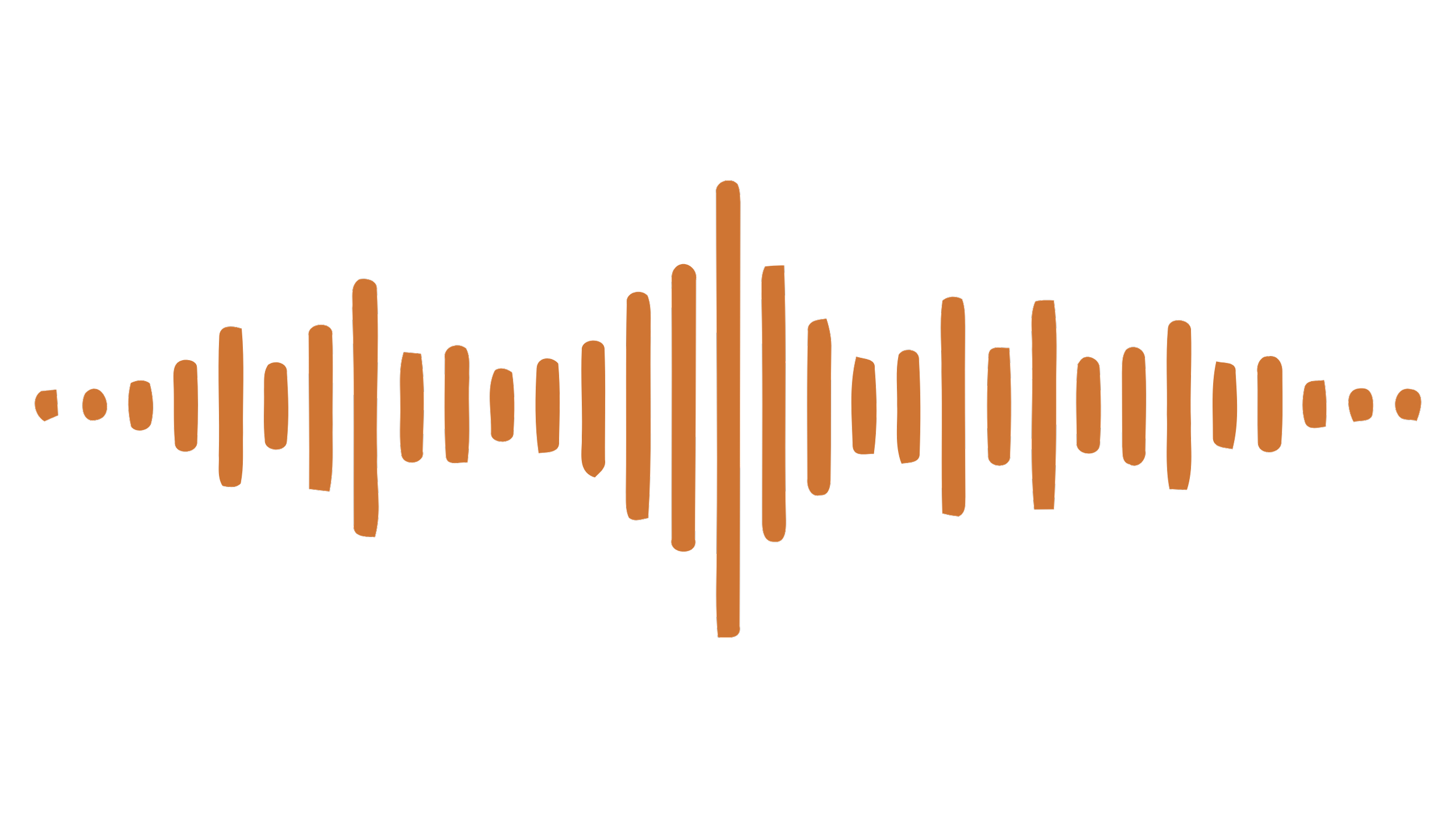 Orange-colored audio waveform visualization on a black background.