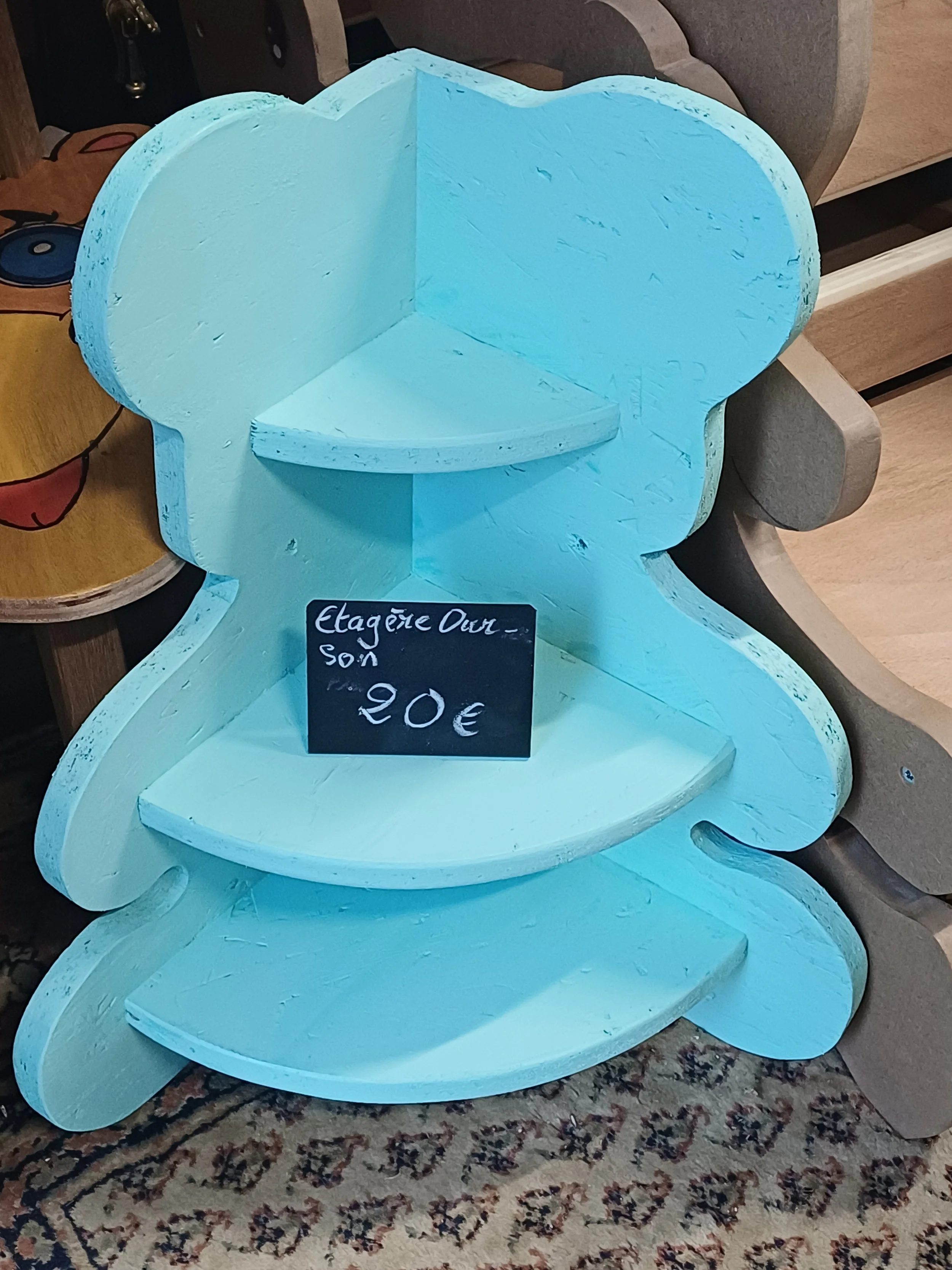 Étagère murale enfant « Ourson » – fabrication artisanale