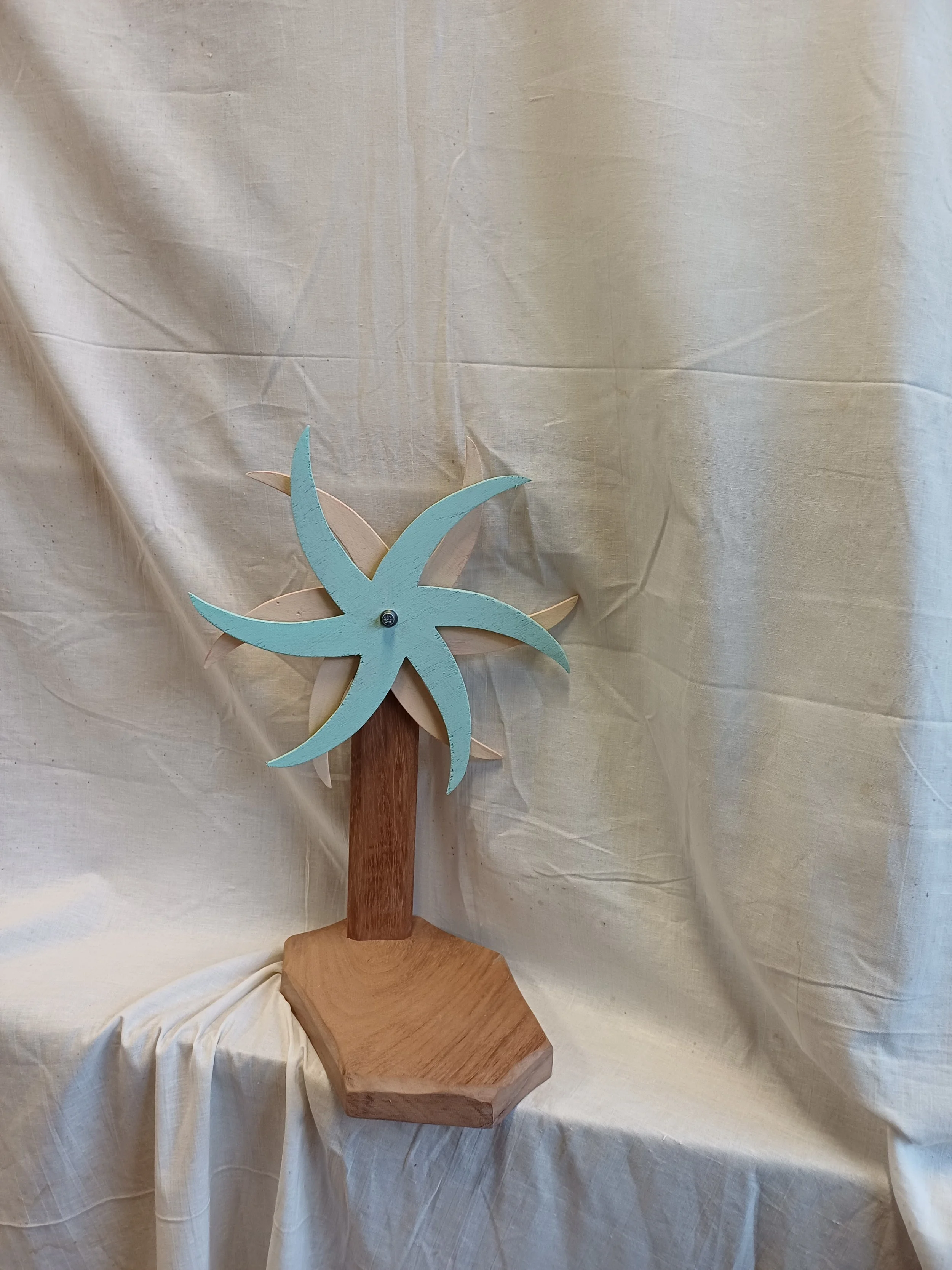 Mobile à vent artisanal en bois – Double disque 13€