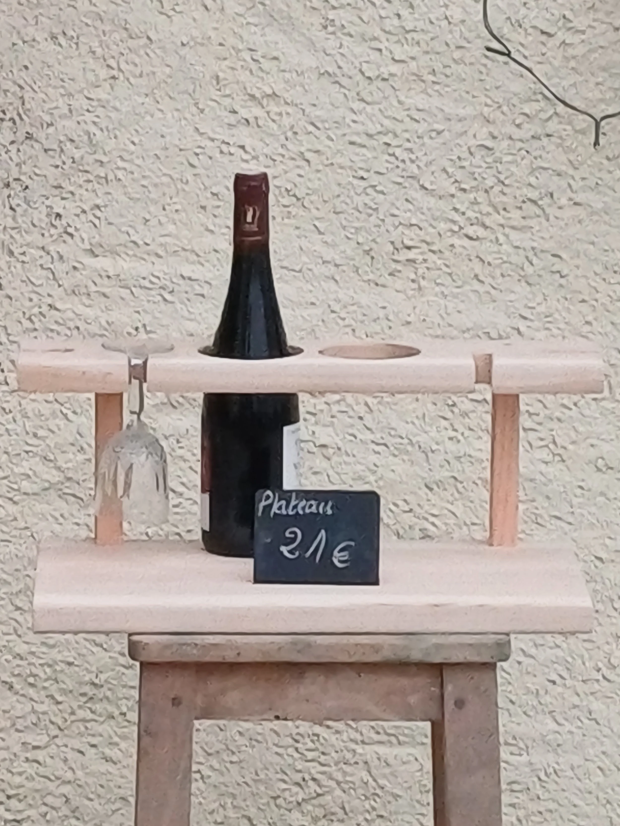 plateau 2 bouteilles 4 verres
