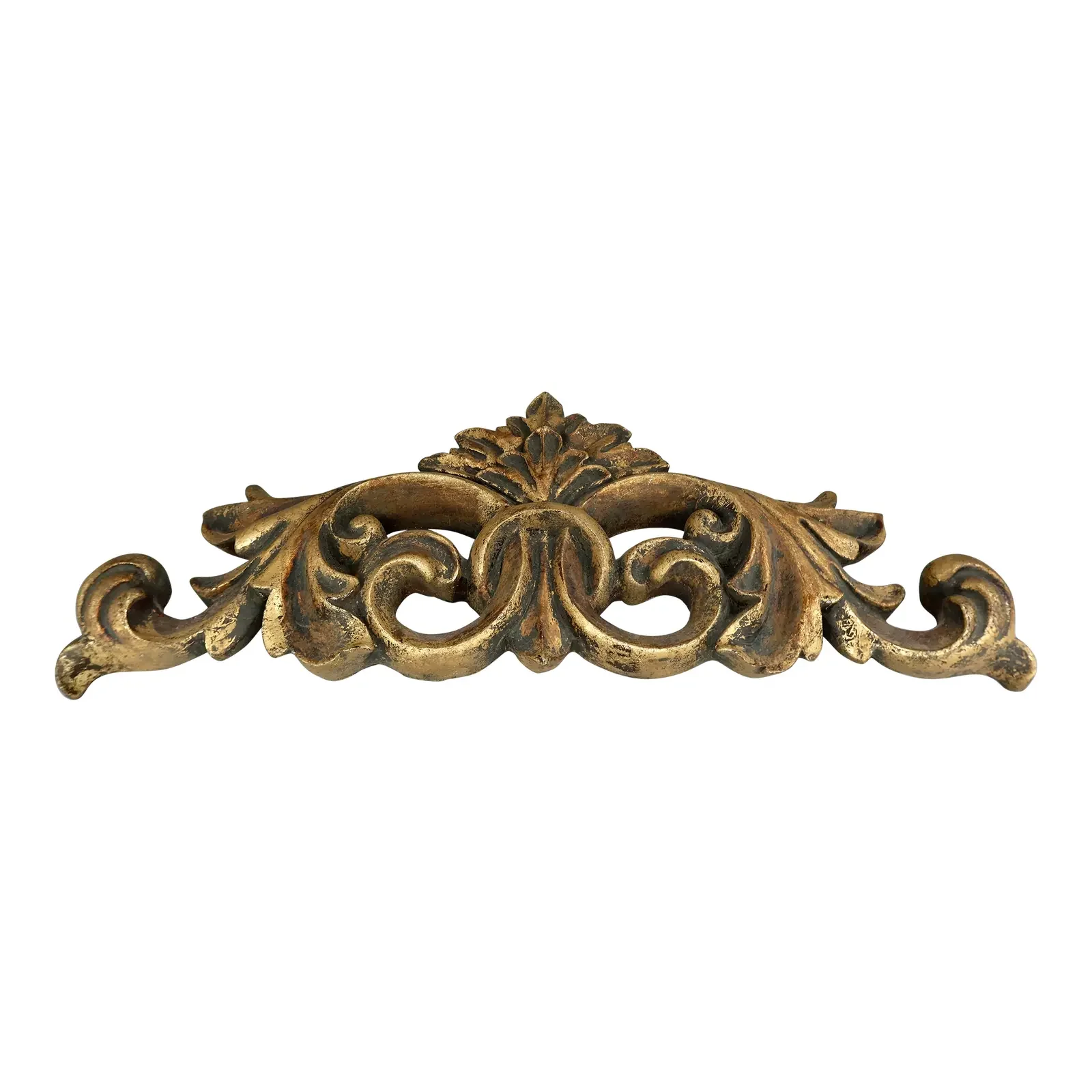 Vintage Gold Resin Scroll Swag Wall Pediment