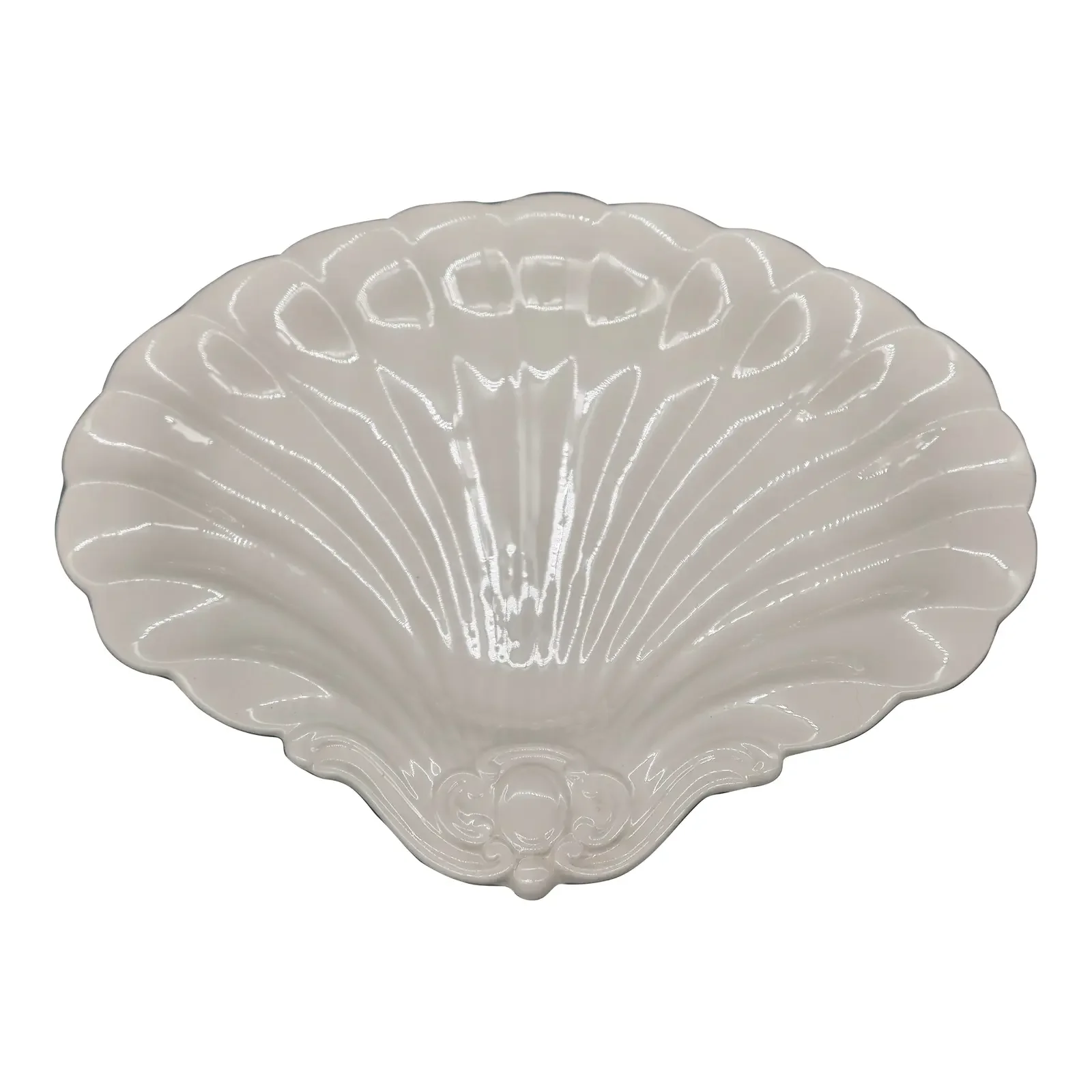 Vintage Spode Imperial White Scallop Shell Dish — Made in England
