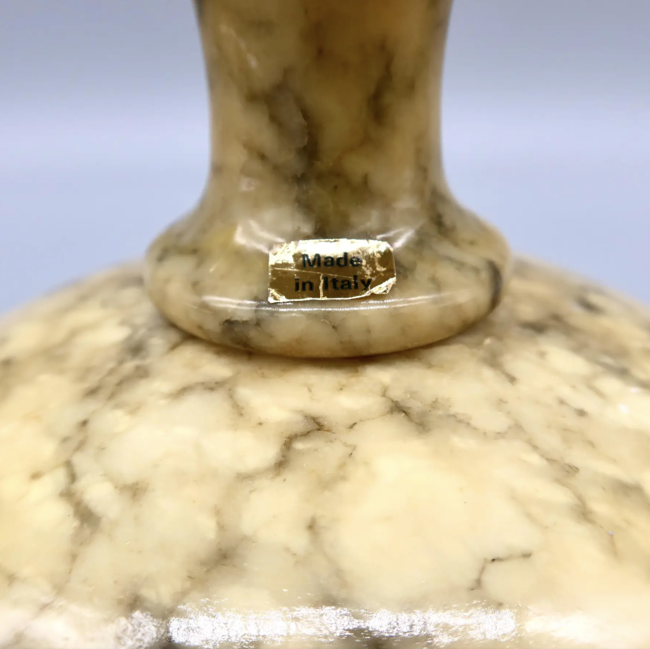 Antique Hand Carved Italian Alabaster Compote Tazza