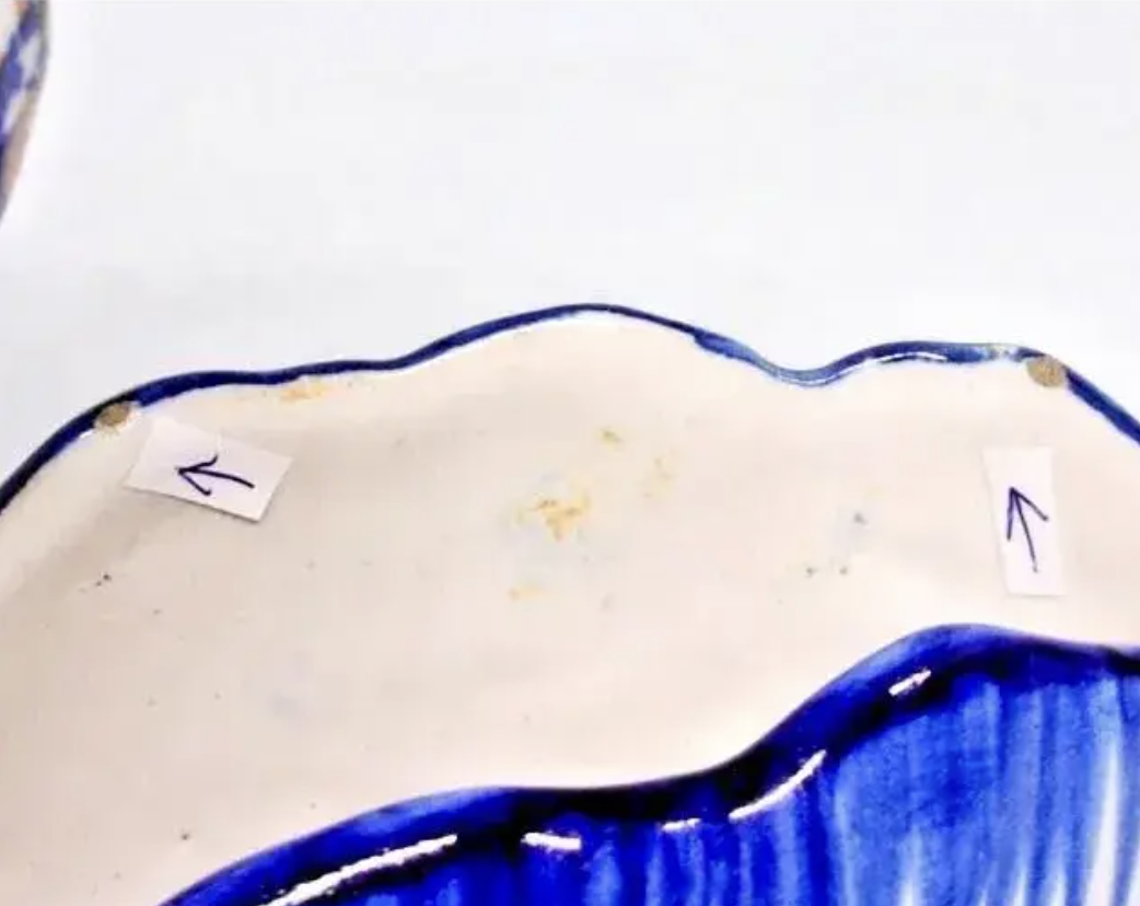 Antique Quimper Hand Painted Swan Jardiniere