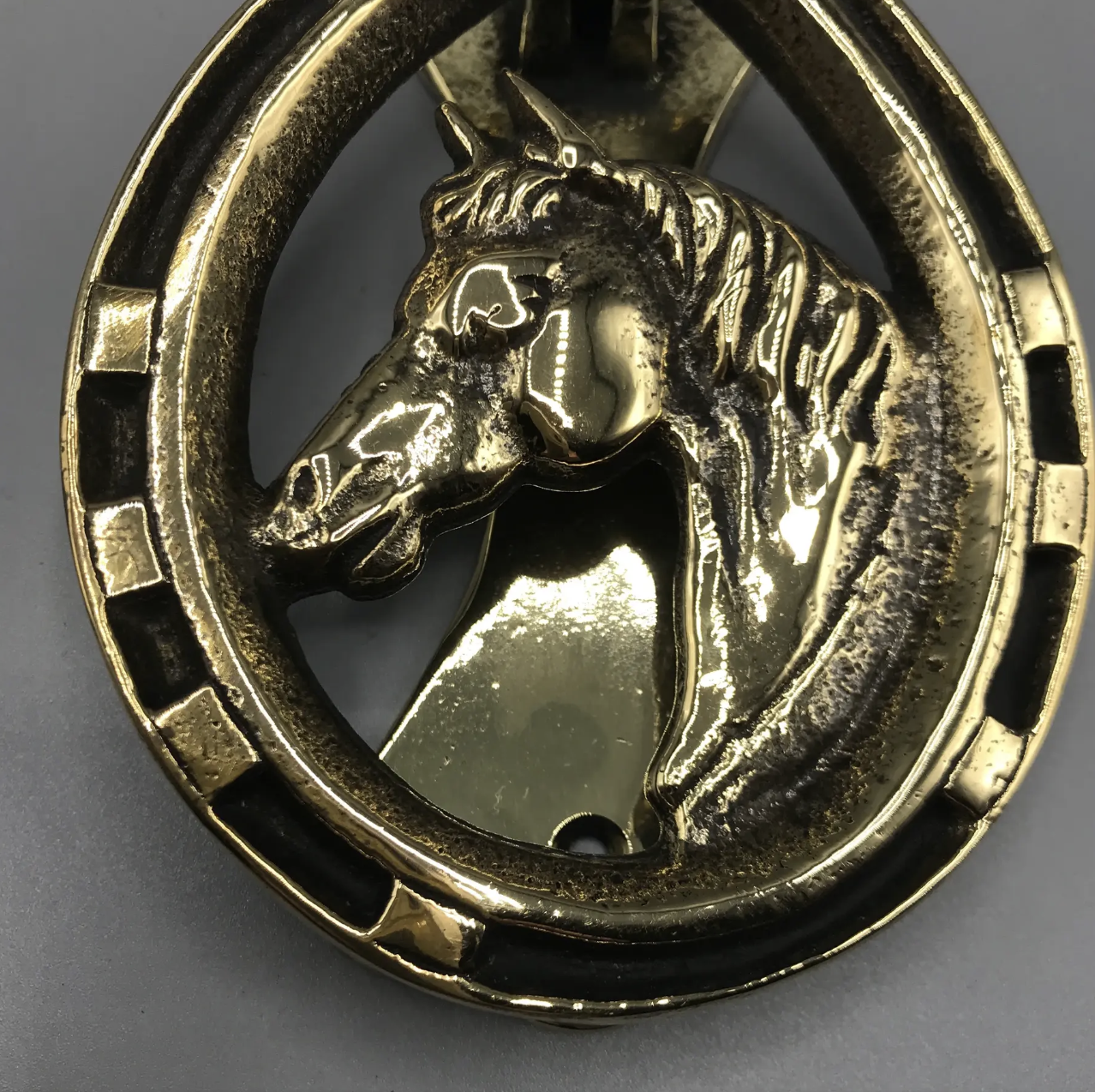 English Equestrian Brass Door Knocker