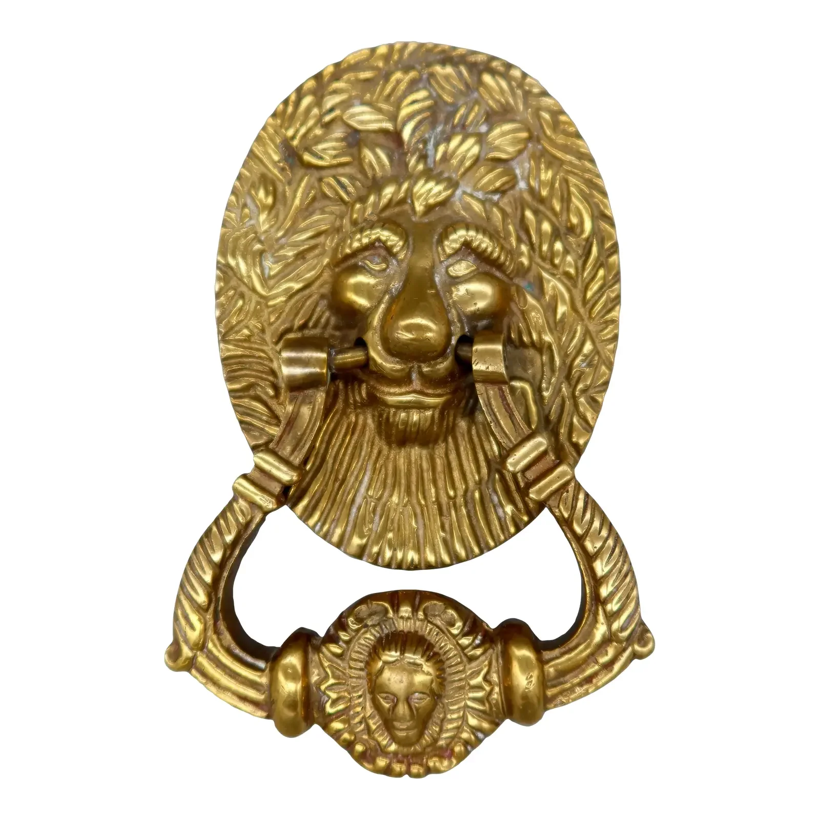 Vintage Solid Brass Lion Head Door Knocker