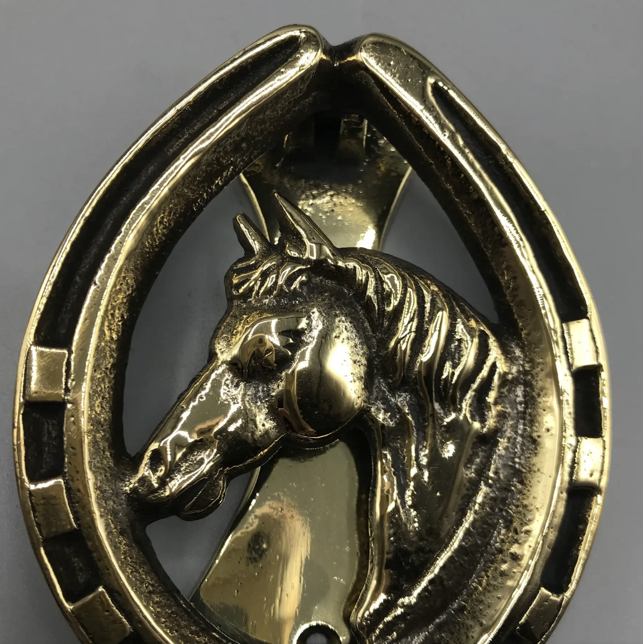 English Equestrian Brass Door Knocker