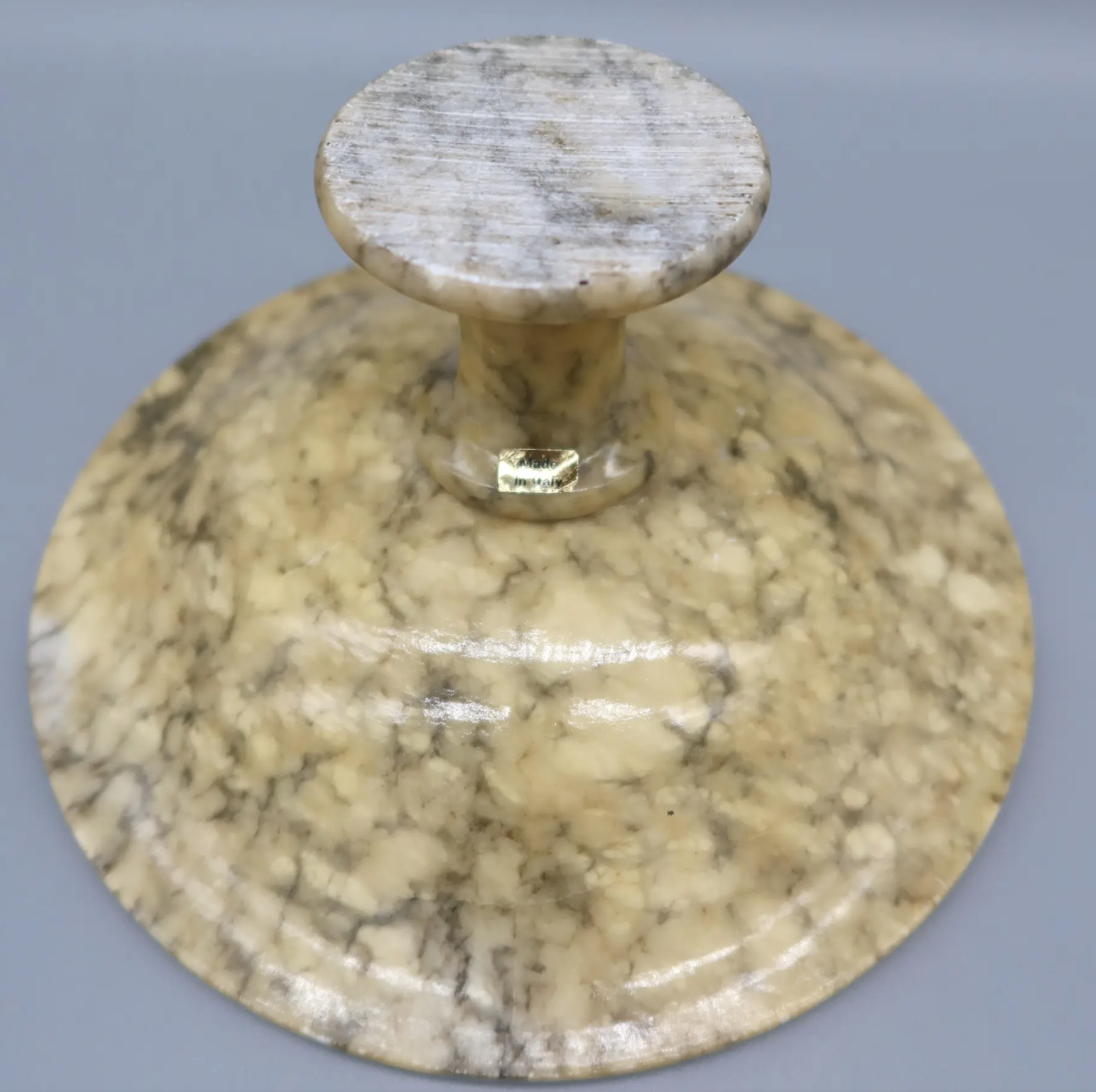 Antique Hand Carved Italian Alabaster Compote Tazza