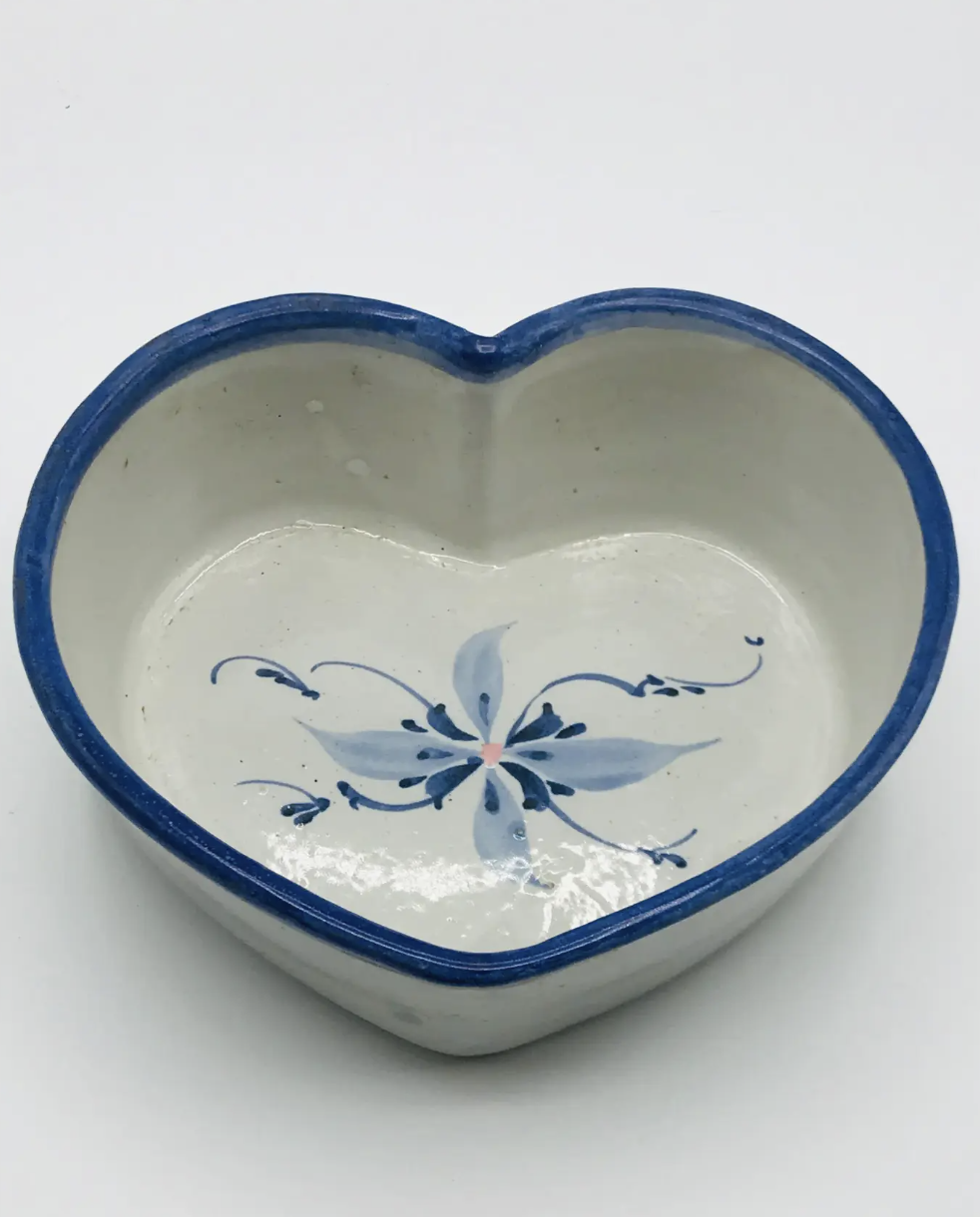 Vintage Heart Shaped Hand Thrown Bowl
