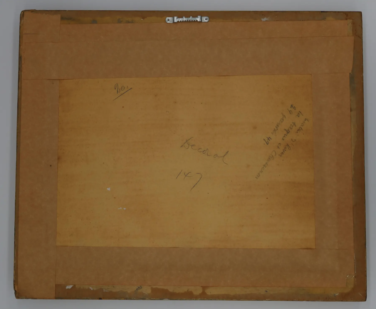 Original Swiss oil painting signed Henri Sandoz 1949, featuring a winter village scene. Located in Austin, Texas.