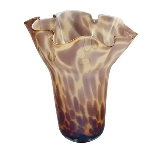 Vintage Murano Style Tortoiseshell Vase