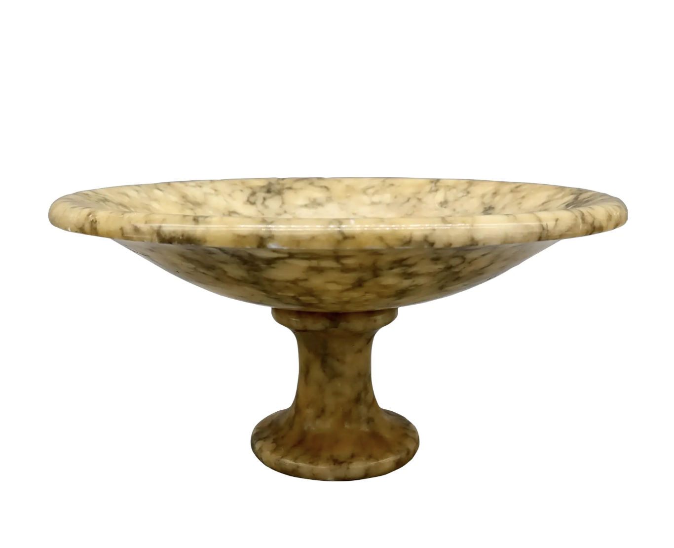 Antique Hand Carved Italian Alabaster Compote Tazza