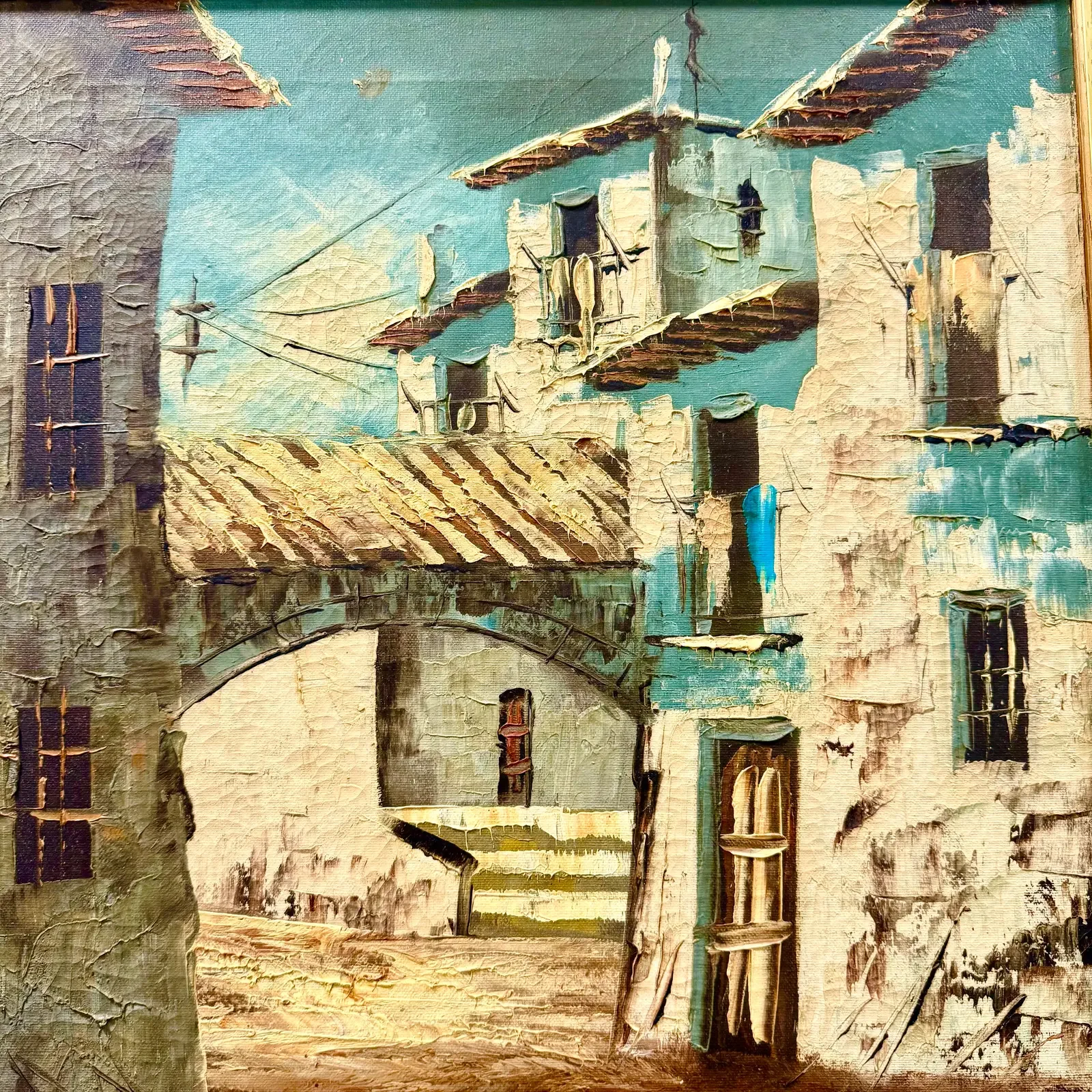 vintage-oil-painting-of-spanish-village-old-town-scene-signed-1088.webp