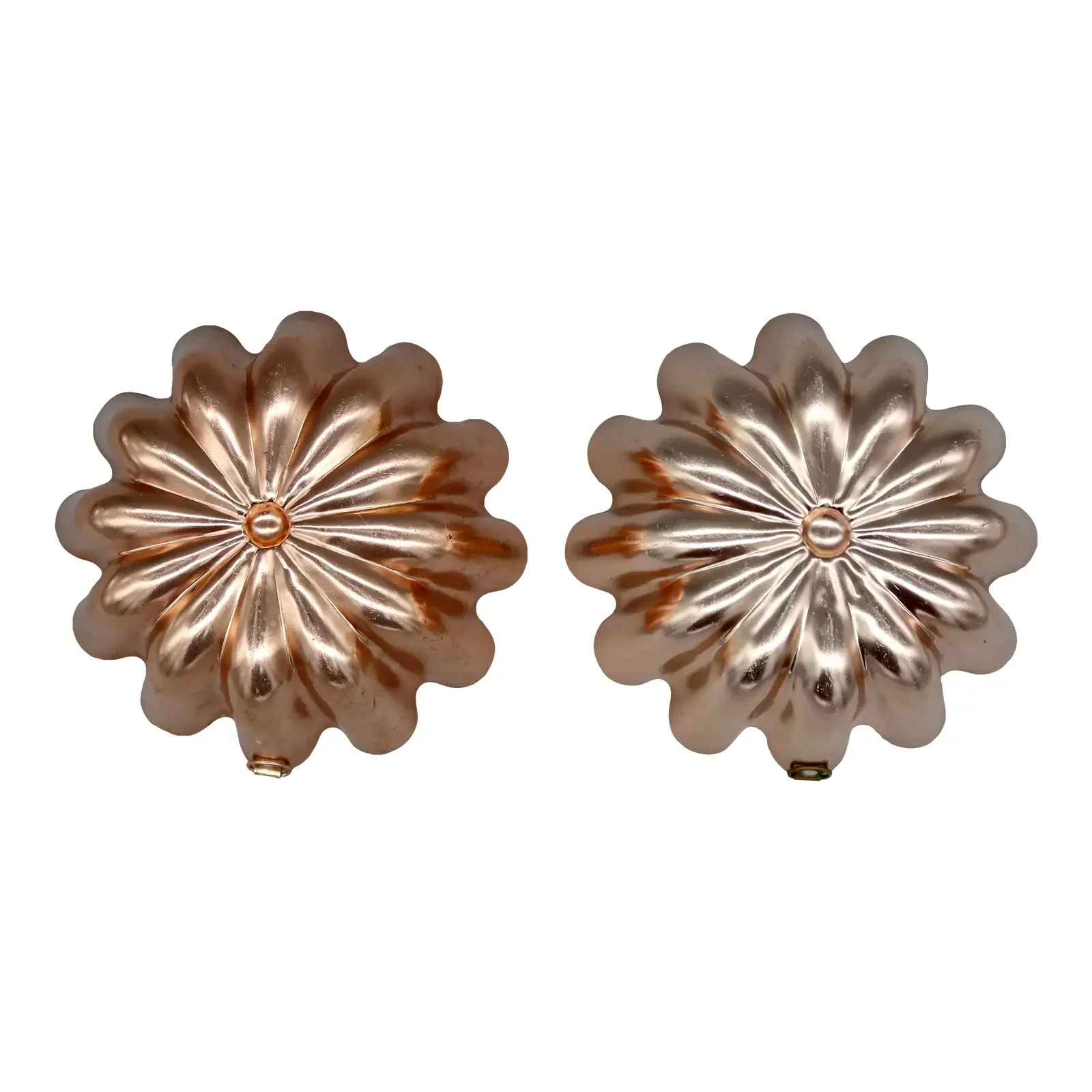 Vintage Scalloped Copper Molds, Similar Pair