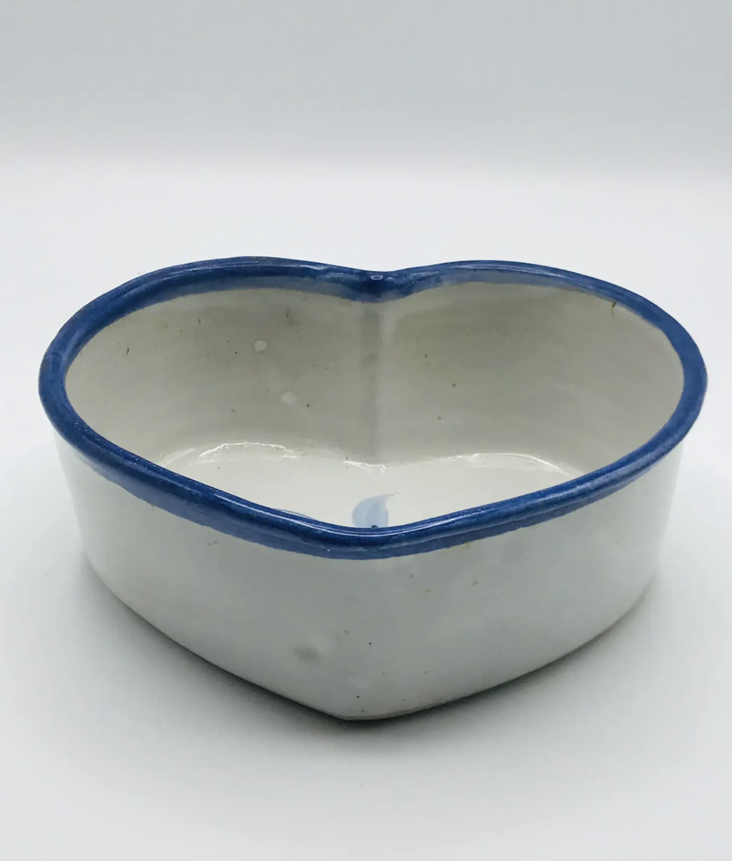 Vintage Heart Shaped Hand Thrown Bowl