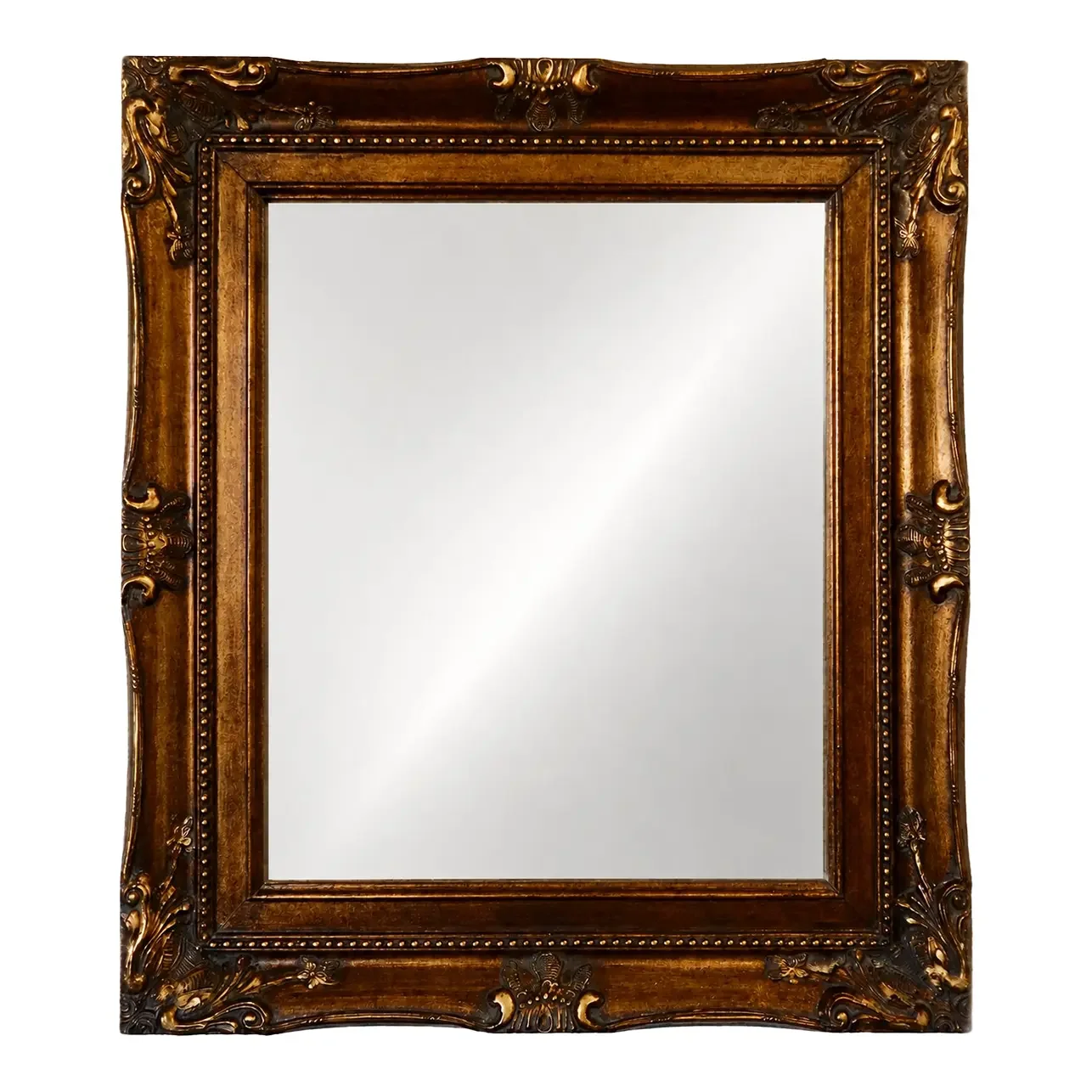 Substantial Vintage Gilt Frame Mirror — Carved Wood With Composition Detailing