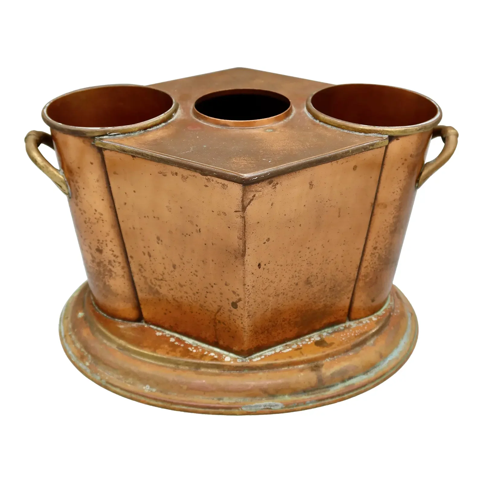 Vintage Art Deco Copper & Brass Double Wine Cooler
