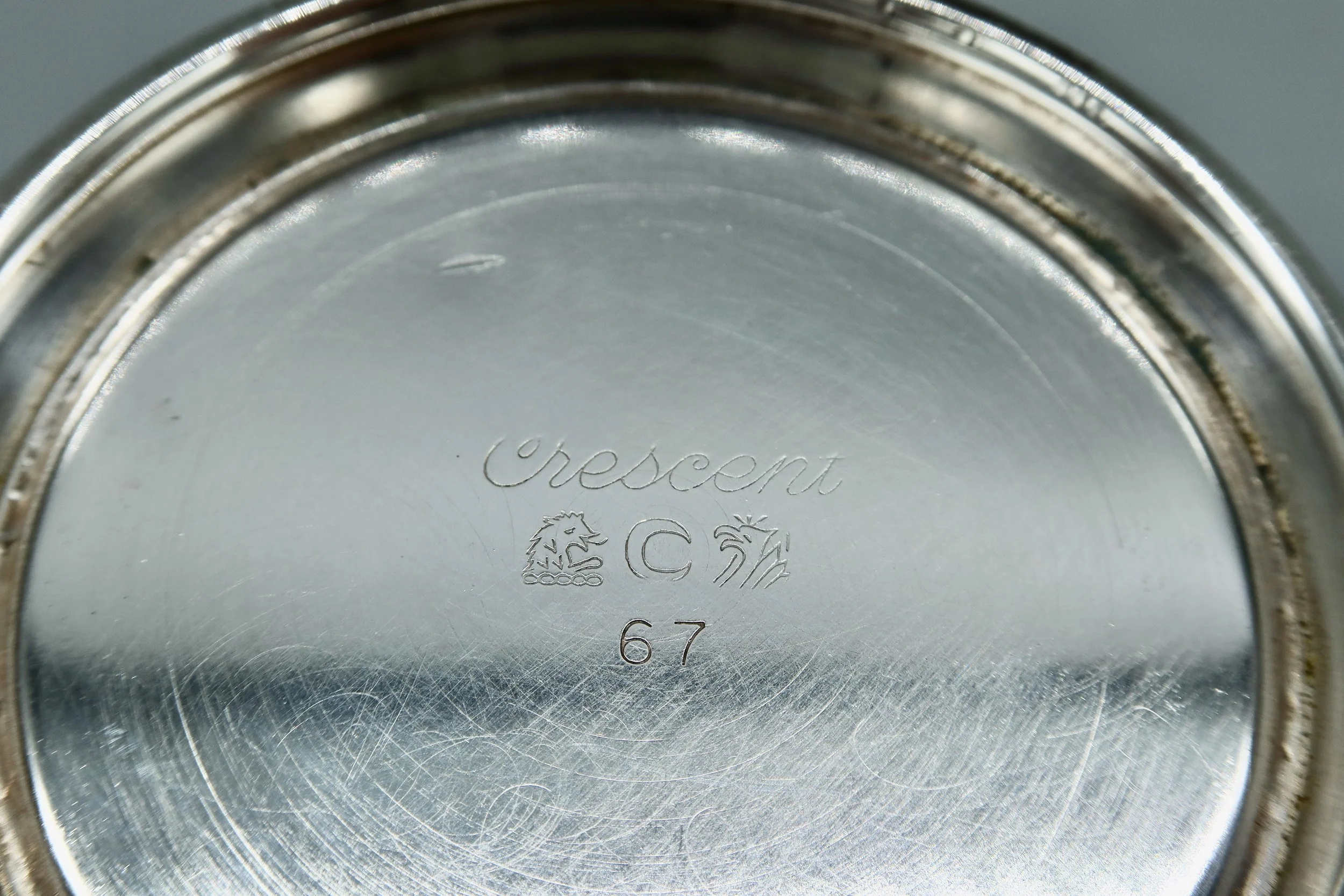Pair of silverplate mint julep cups engraved “KENTUCKY DERBY 1973” on the exterior, with maker’s mark on the underside. Located in Austin, Texas.