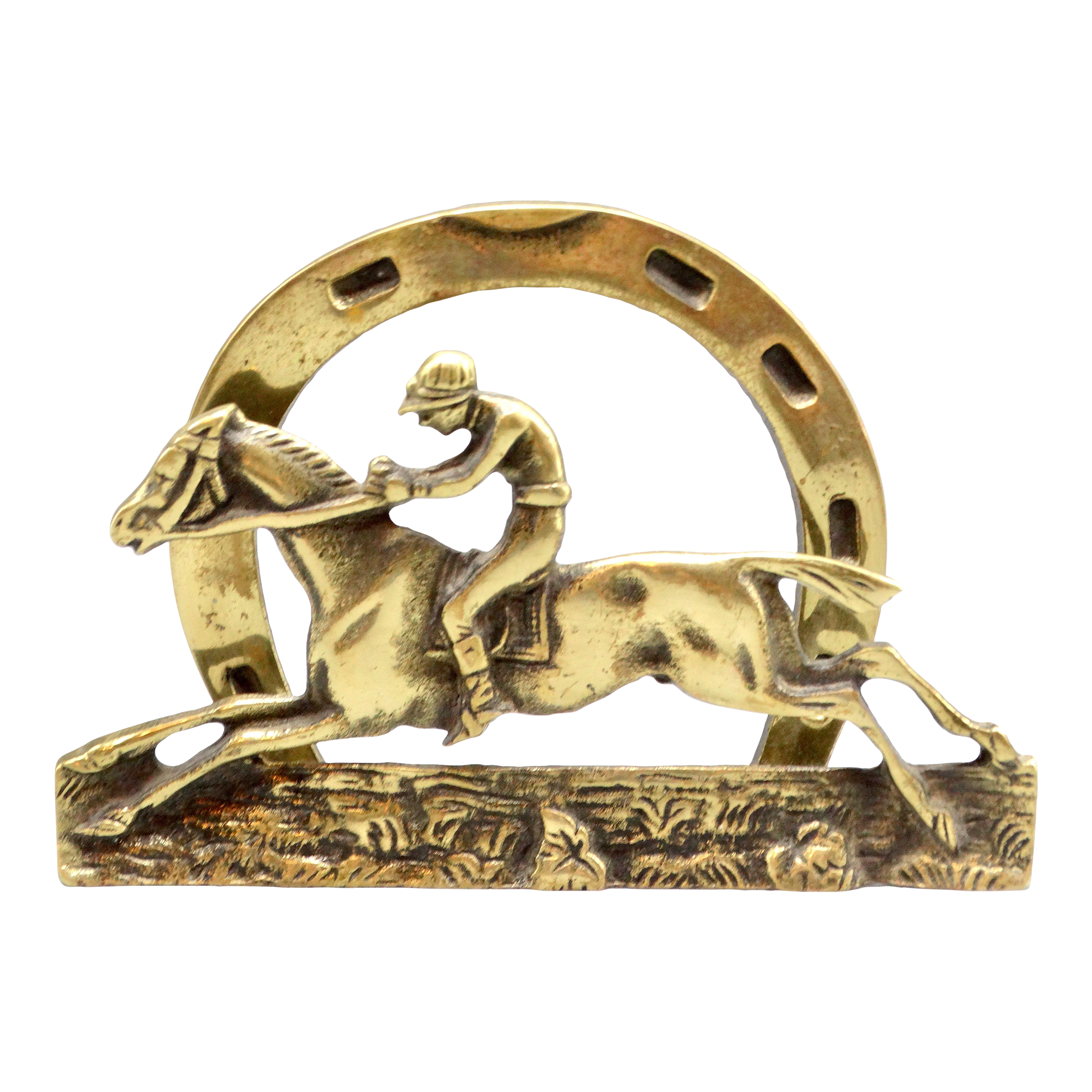 1930's English Brass Equestrian Letter Rack