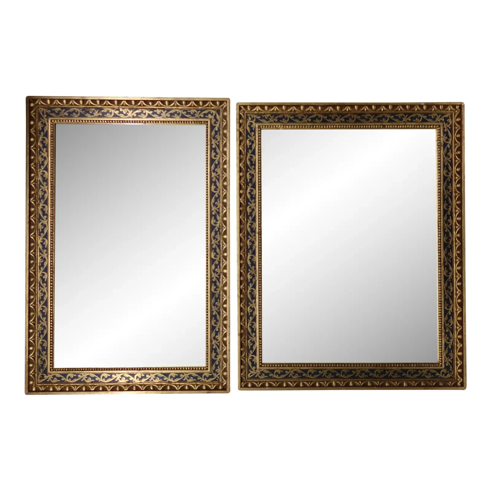 pair-of-vintage-french-mirrors-napoleon-iii-inspired-navy-and-gilt-scrollwork-mid-20th-century-7243.webp