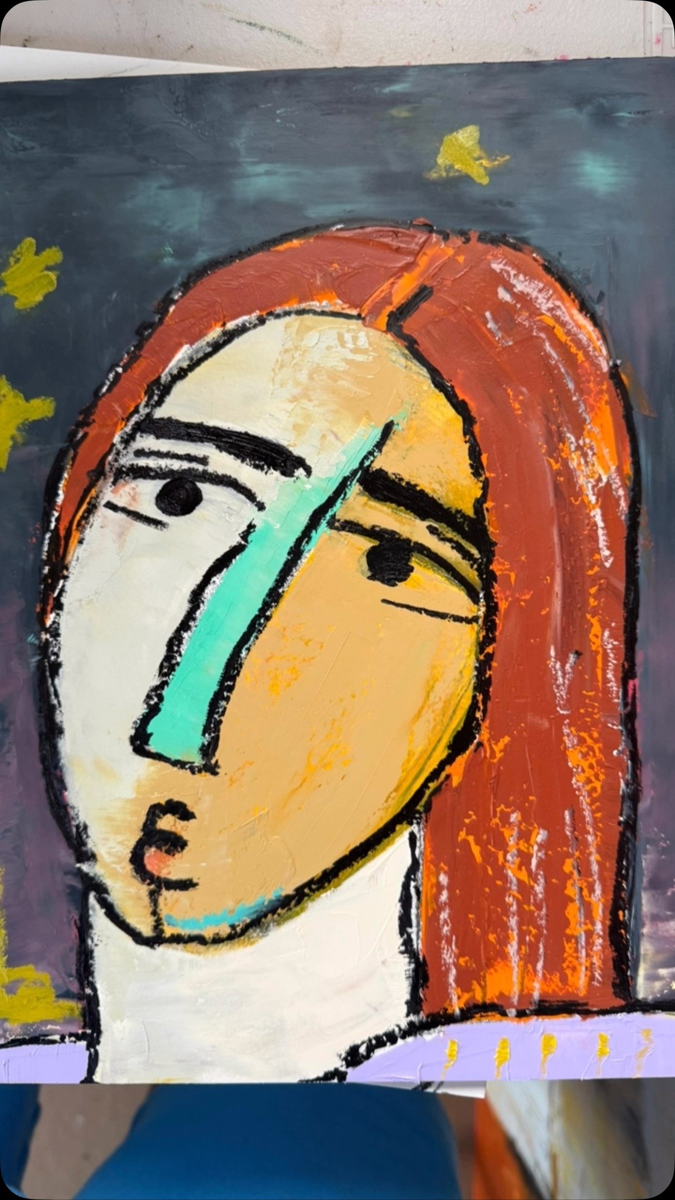 Faces drying this week #facesseries. #arte_com_ #abstractpainter #coldwaxpainting #abstractartwork #coldwaxmedium #abstractpainting #mercerart #coldwaxandoilpainting #coldwaxandoil #coldwax #slaughterhousestudio #interiordesign