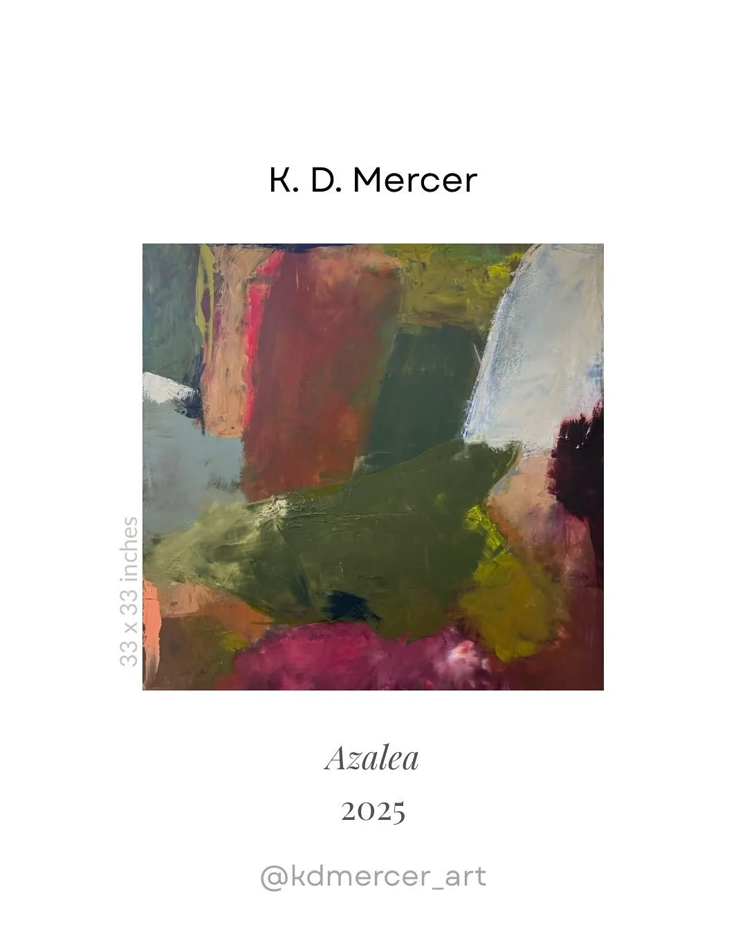 “Azalea” from the ‘Feliciana Flora’ series.
33” x 33” x 3” Cold wax and oil on cradled panel. #coldwaxandoil #abstractpainting #abstraction #coldwaxpainting #coldwaxartist #coldwaxmedium #abstract #abstract
