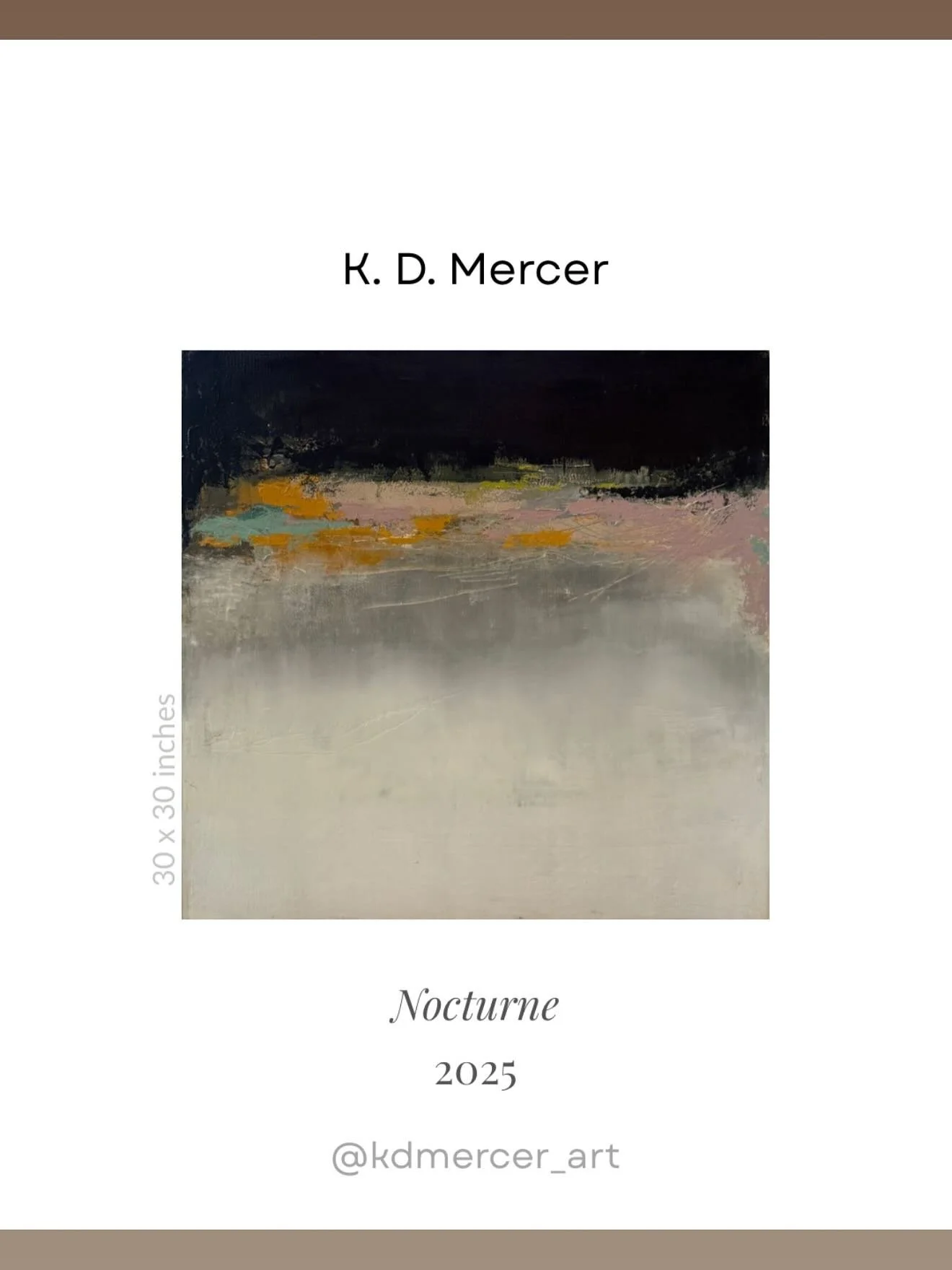 Nocturne ✨
30 x 30 inches · Oil & Cold Wax · 2025
Darkness dissolves into light, layered with sparks of color. A quiet pause, a horizon between memory and mystery.
—
@kdmercer_art
#Nocturne #KDMercerArt #AbstractPainting #O