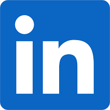 LinkedIn logo with white lowercase 'in' on a blue background