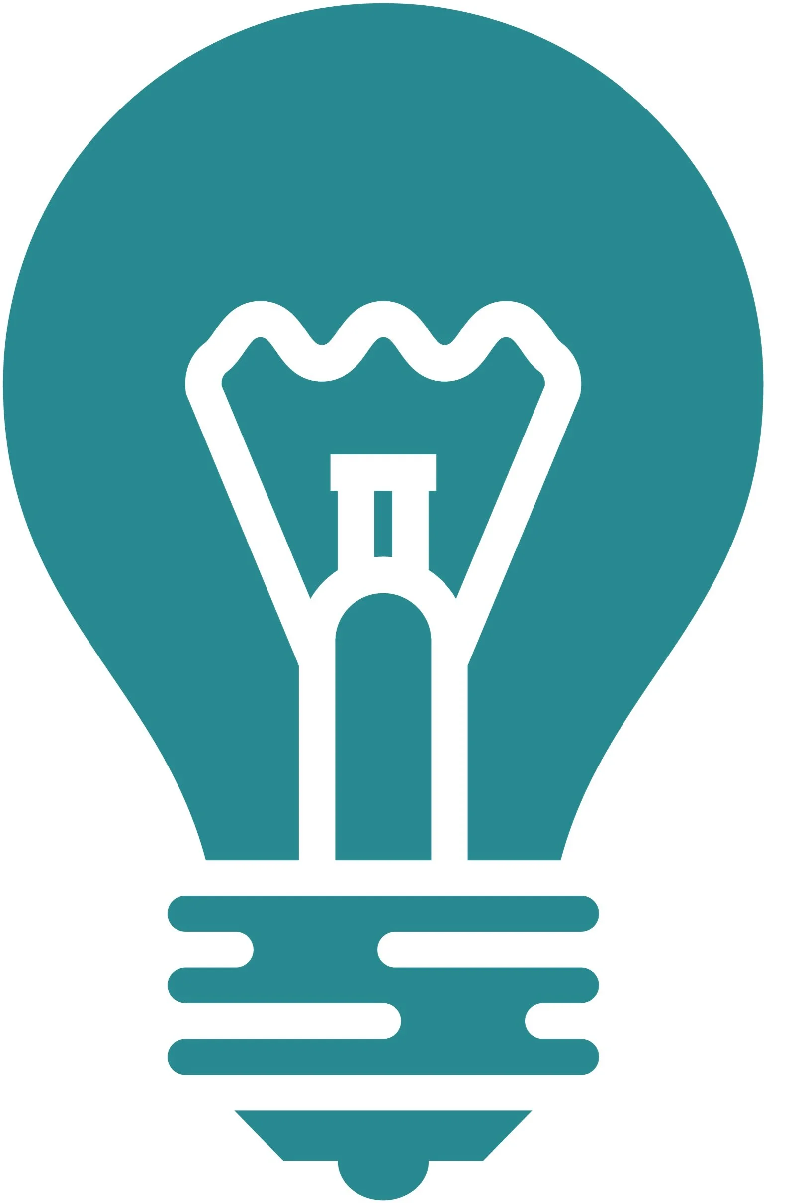 Icon of a light bulb with a simple outline design