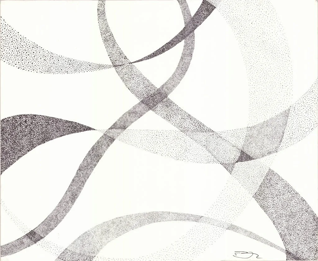 Flight Patterns 4, 2025, India Ink on Bristol Paper, 17 in. x 14 in.