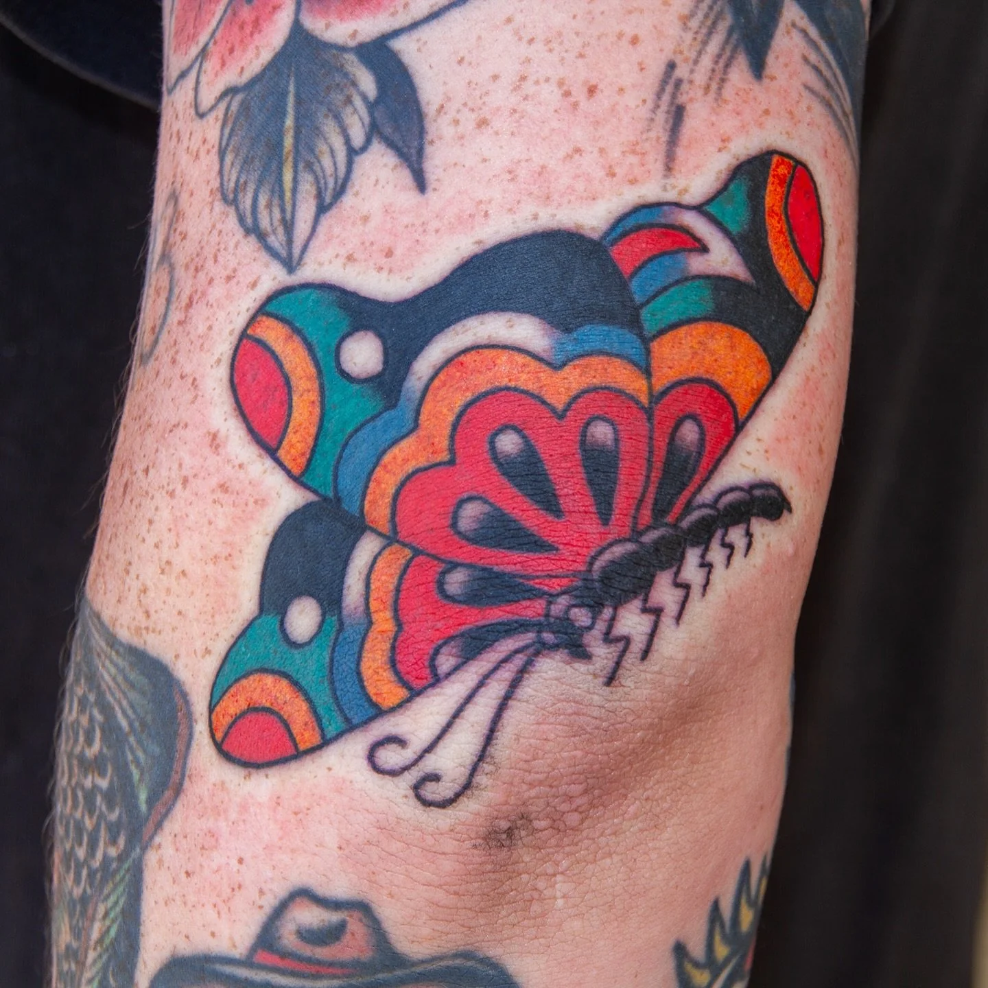 The art vs the artist @jeffricetattoo made this butterfly today for @_cowgirl.bebop_