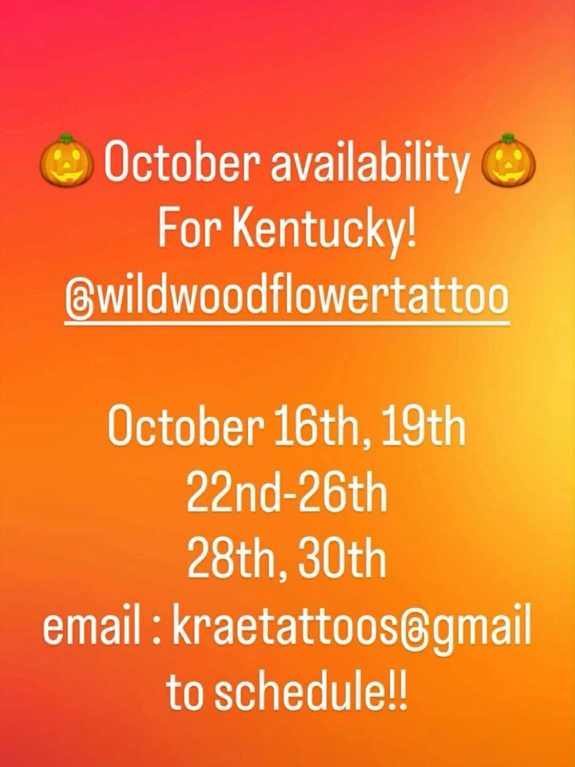 Hello friends! Our new artist, old friend, @k.raetattoos has some openings in October! She&rsquo;s moving from another state and trying to pack her schedule to help pay for the big move. She has tons of pre-drawn designs available!