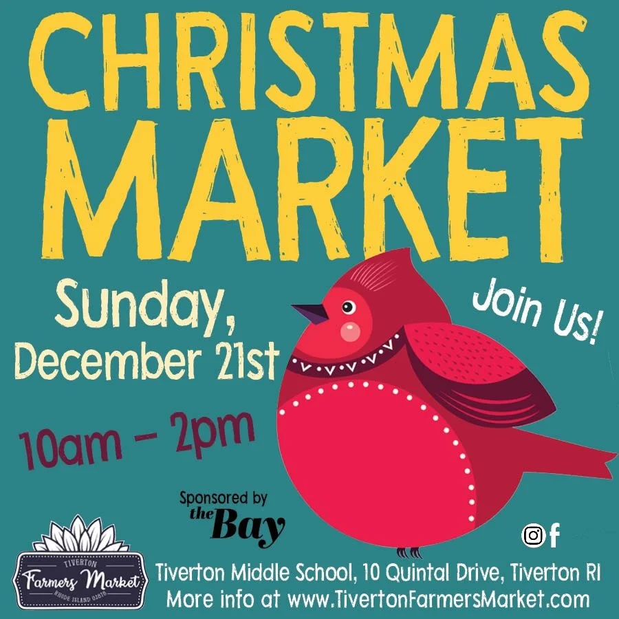 It&rsquo;s the most wonderful time of the year&hellip; And tomorrow we will be at the Christmas Tiverton Farmers Market alongside 70+ other local vendors!! Come on out and celebrate the holidays and we&rsquo;ll see you tomorrow between 10 AM and 2 PM
