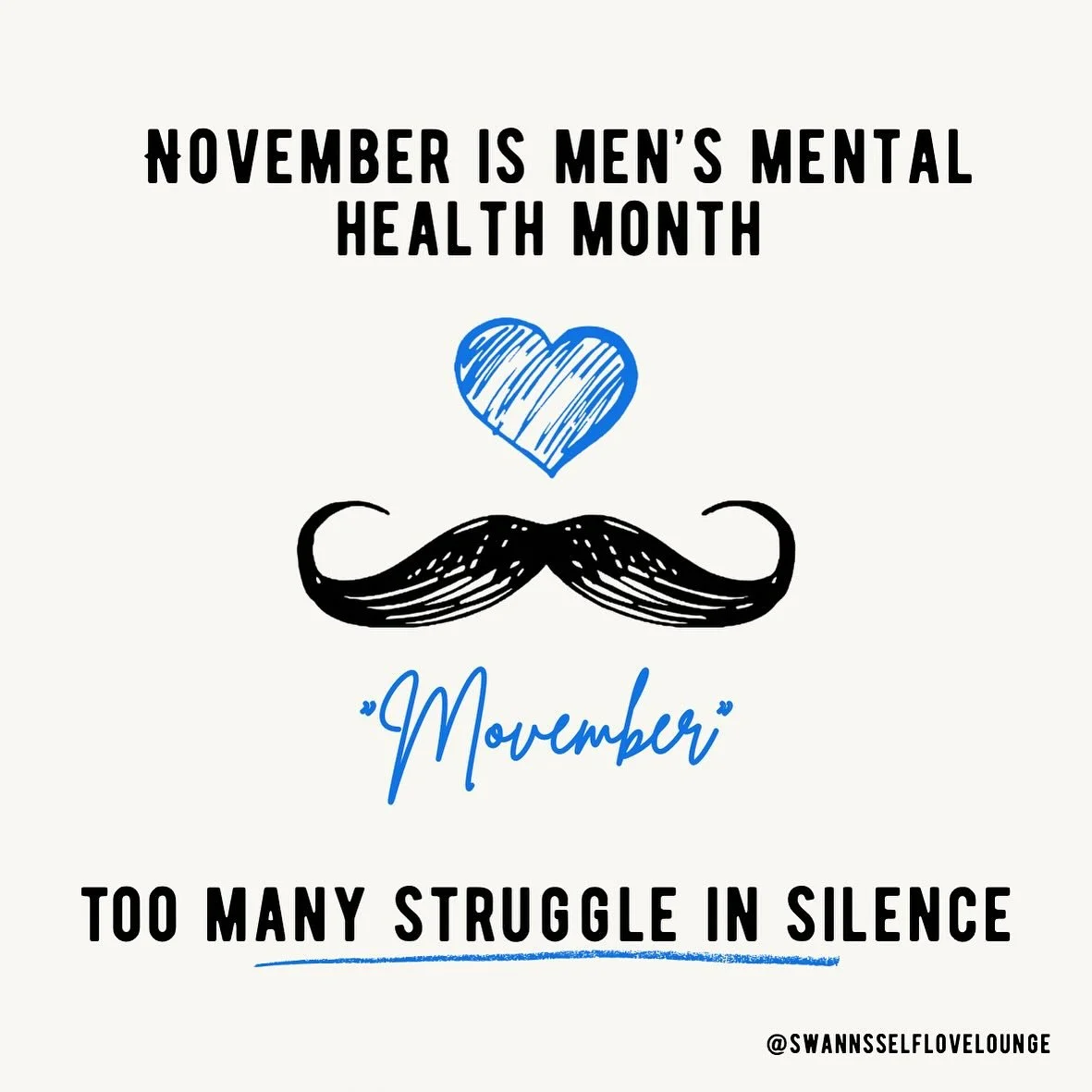 November is Men&rsquo;s Mental Health Awareness Month (also known as Movember). 👨🏻

🔹 1 in 8 men experience depression
🔹 3 out of 4 suicides are by men
🔹 Too many struggle in silence

Therapy isn&rsquo;t weakness, it&rsquo;s courage. Let&rsquo;s