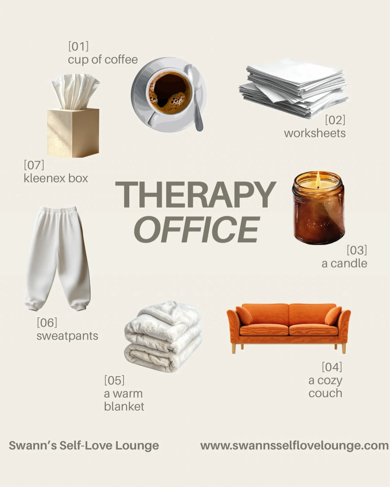 𝐀 𝐟𝐞𝐰 𝐭𝐡𝐢𝐧𝐠𝐬 𝐲𝐨𝐮&rsquo;𝐥𝐥 𝐟𝐢𝐧𝐝 𝐢𝐧 𝐦𝐲 𝐧𝐞𝐰 𝐢𝐧-𝐩𝐞𝐫𝐬𝐨𝐧 𝐨𝐟𝐟𝐢𝐜𝐞 🔎

Cozy seating, soft blankets, and coffee to help you feel at ease the moment you arrive. You&rsquo;re always welcome to wear whatever feels most comf