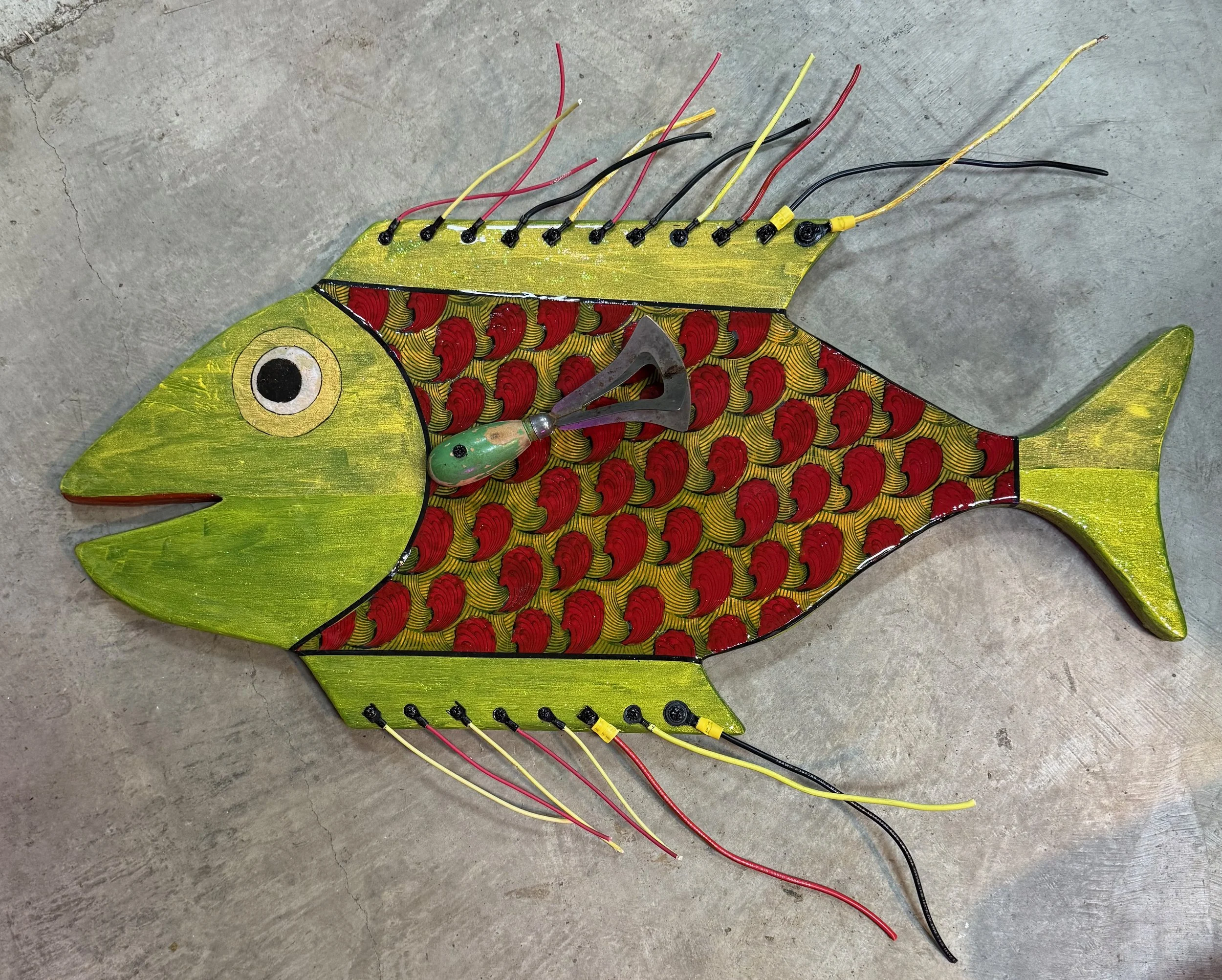 Green Wave 21"Wx27"Hx3"D