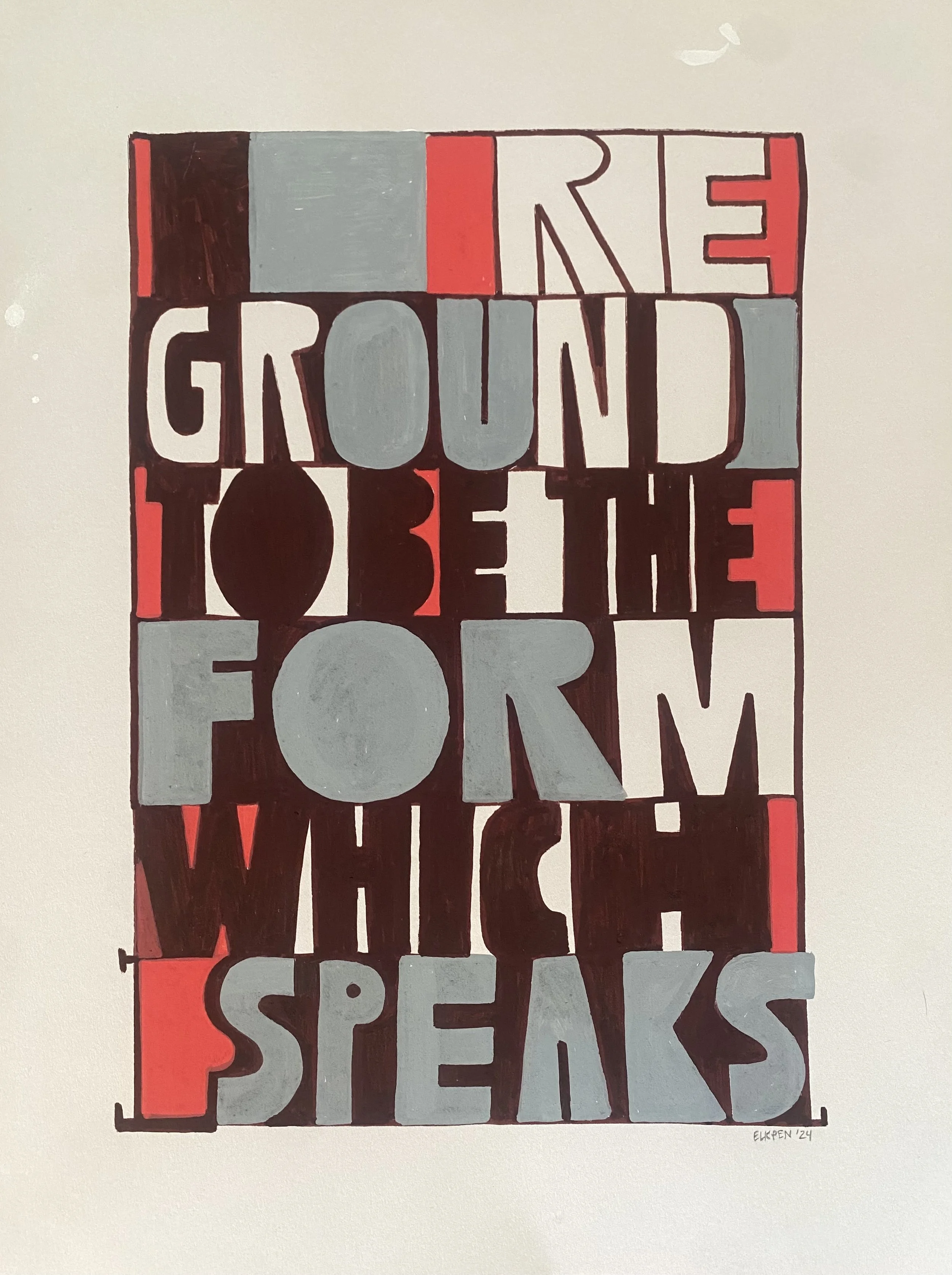 RE-GROUND, 2024. Paint on paper. View this artwork in the house at The Ocotillo