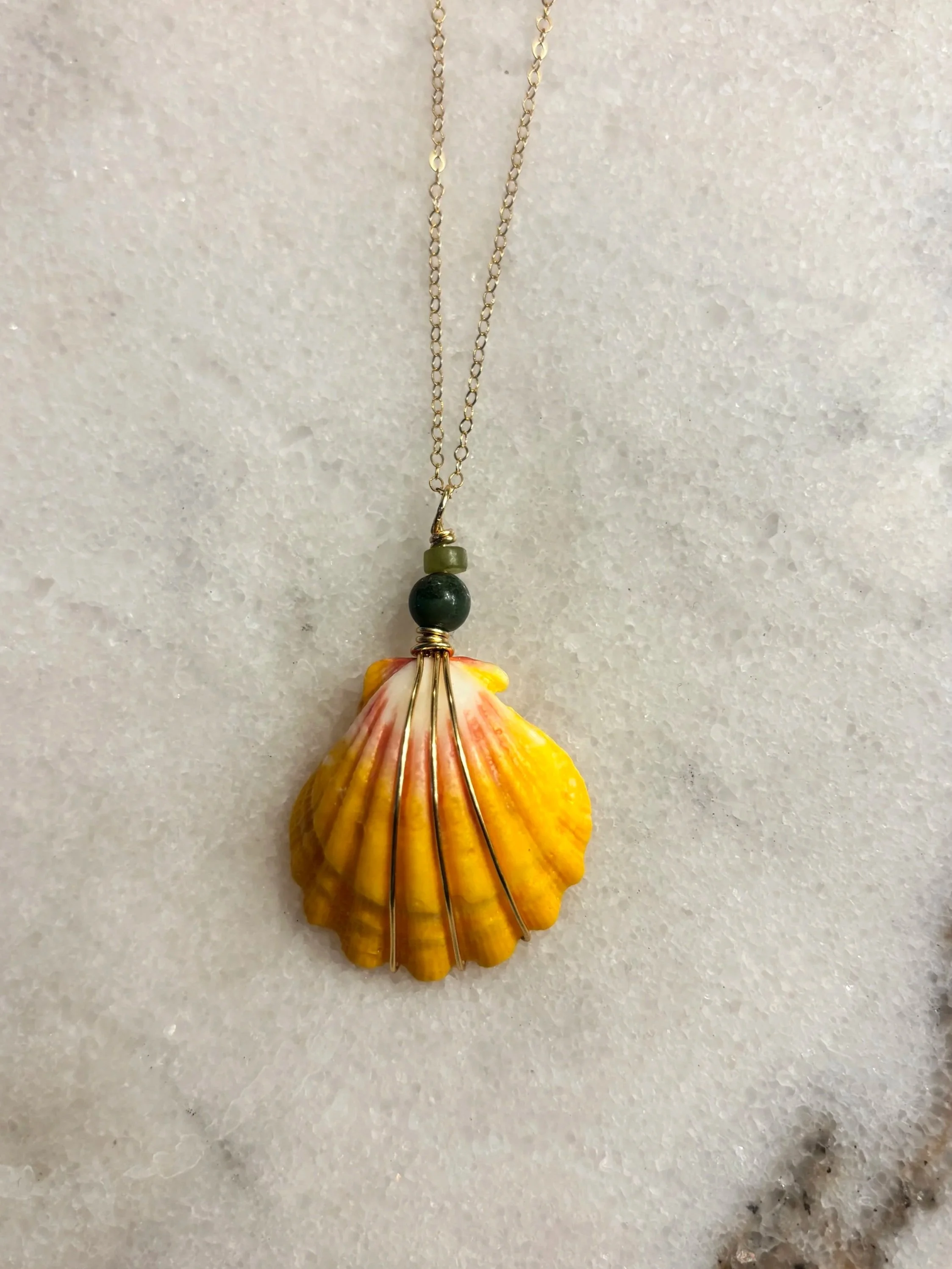 Sunrise Shell Necklace - Gold Fill