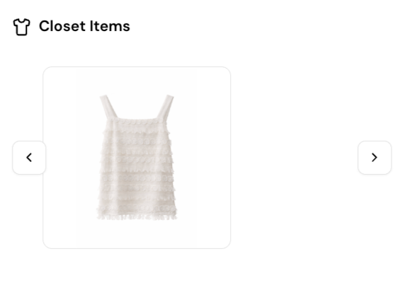 White sleeveless top with textured horizontal ruffles