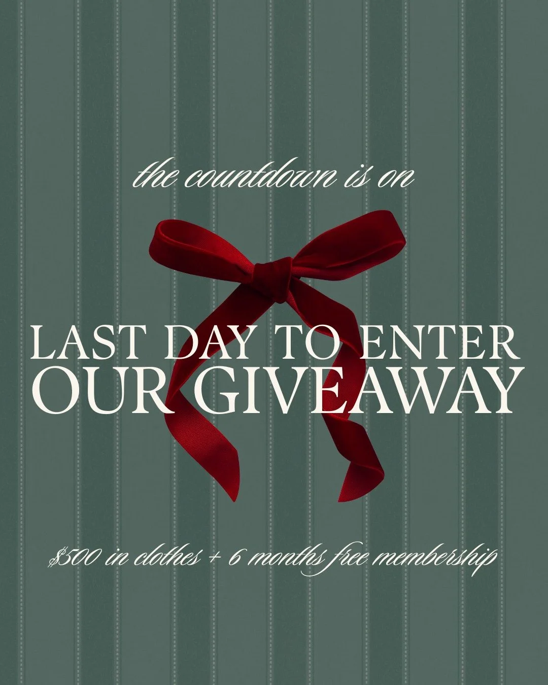 🎁 The countdown is on...
It&rsquo;s the LAST DAY to enter our biggest giveaway ever! ✨

Win $500 worth of clothing + a 6-month Shop Lucky Club membership &mdash; complete with a personal stylist, digital closet, monthly outfit guide, and 8&ndash;10 